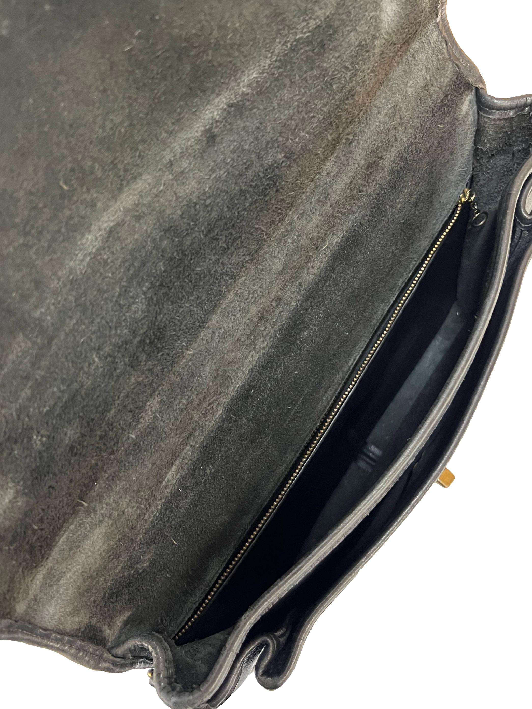Black Leather Vintage Slim Leather Briefcase Bag CSN