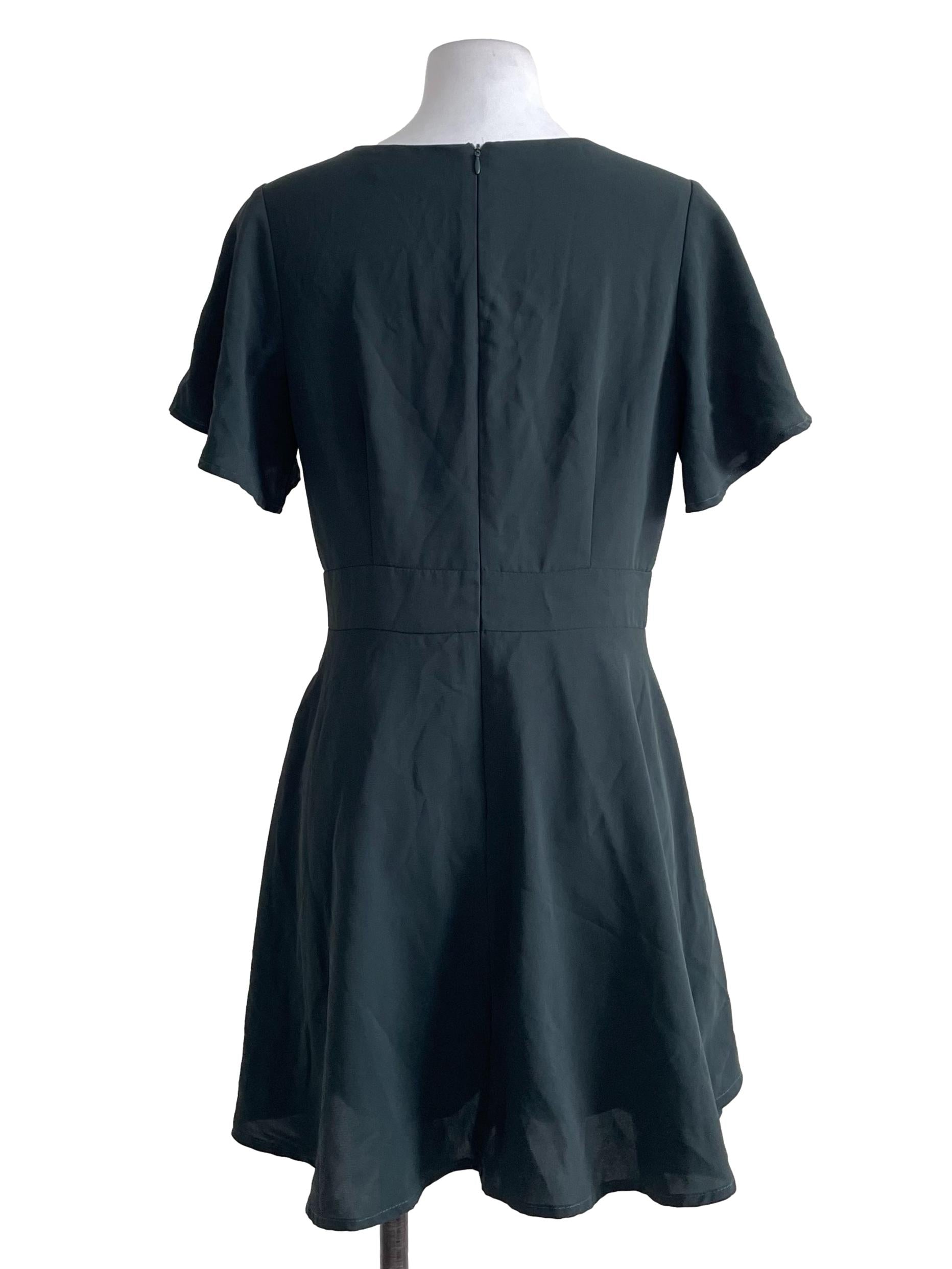 Dark Green Short Sleeves Dress