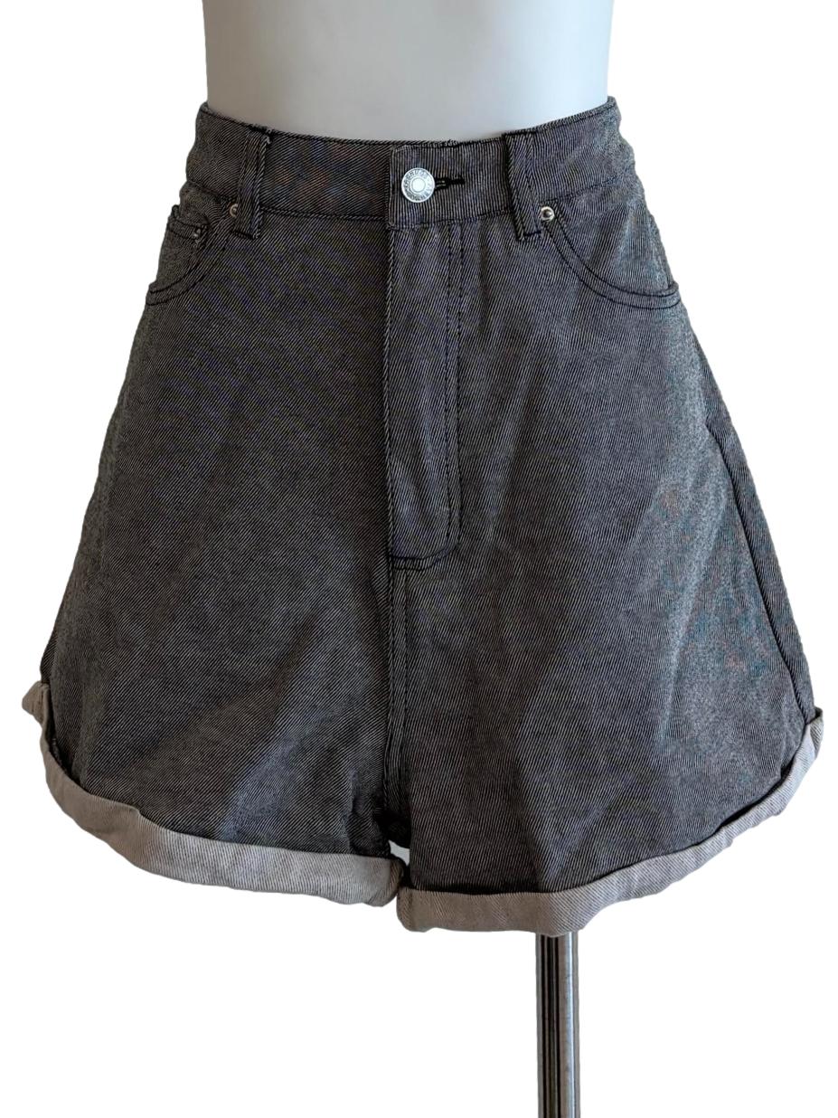 Stone Grey Short Denim Jeans