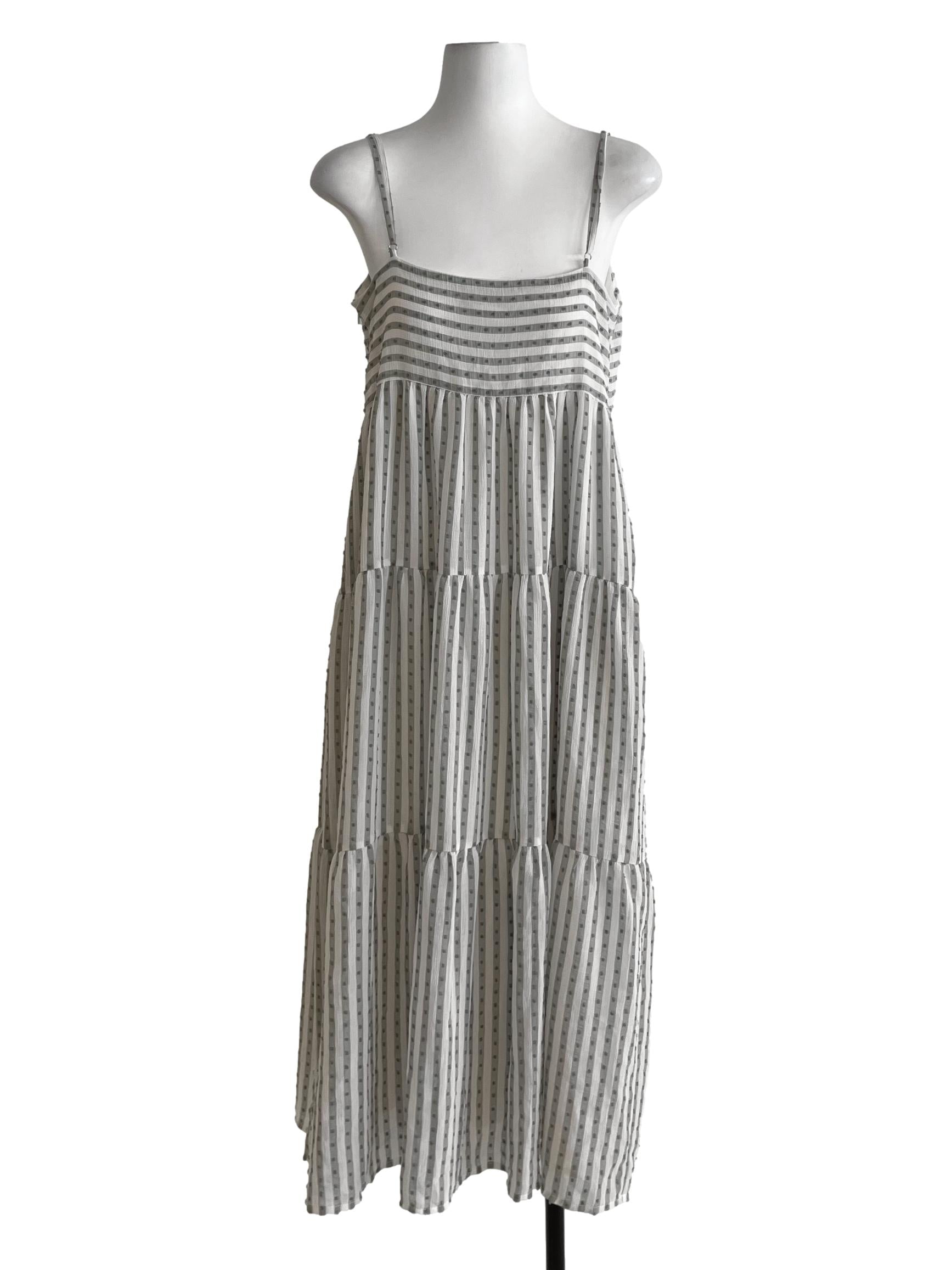 Sage Green Bengal Stripe A-Line Dress LB