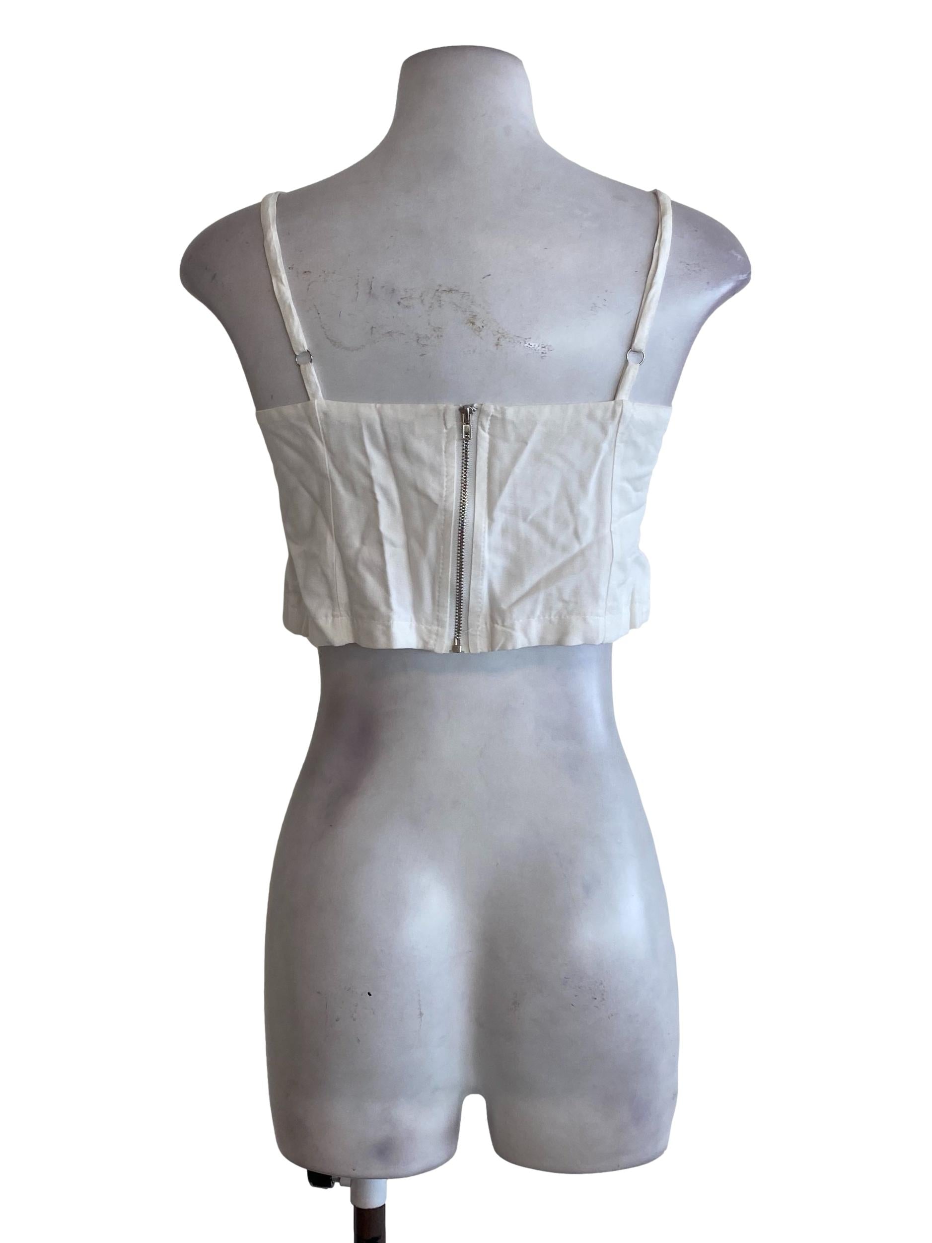 White Ribbon Tie Top