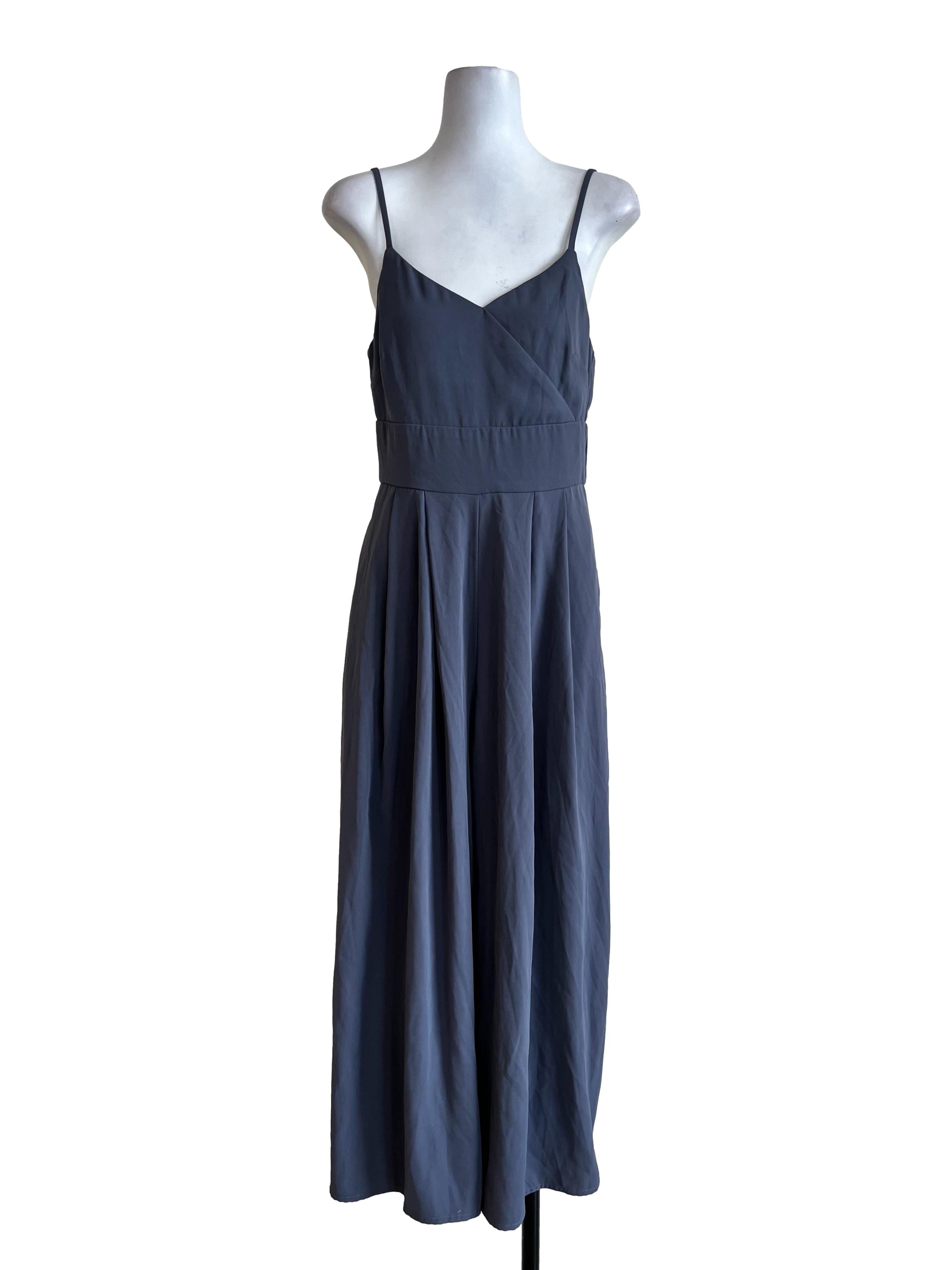 Blue V Neck Jumpsuit