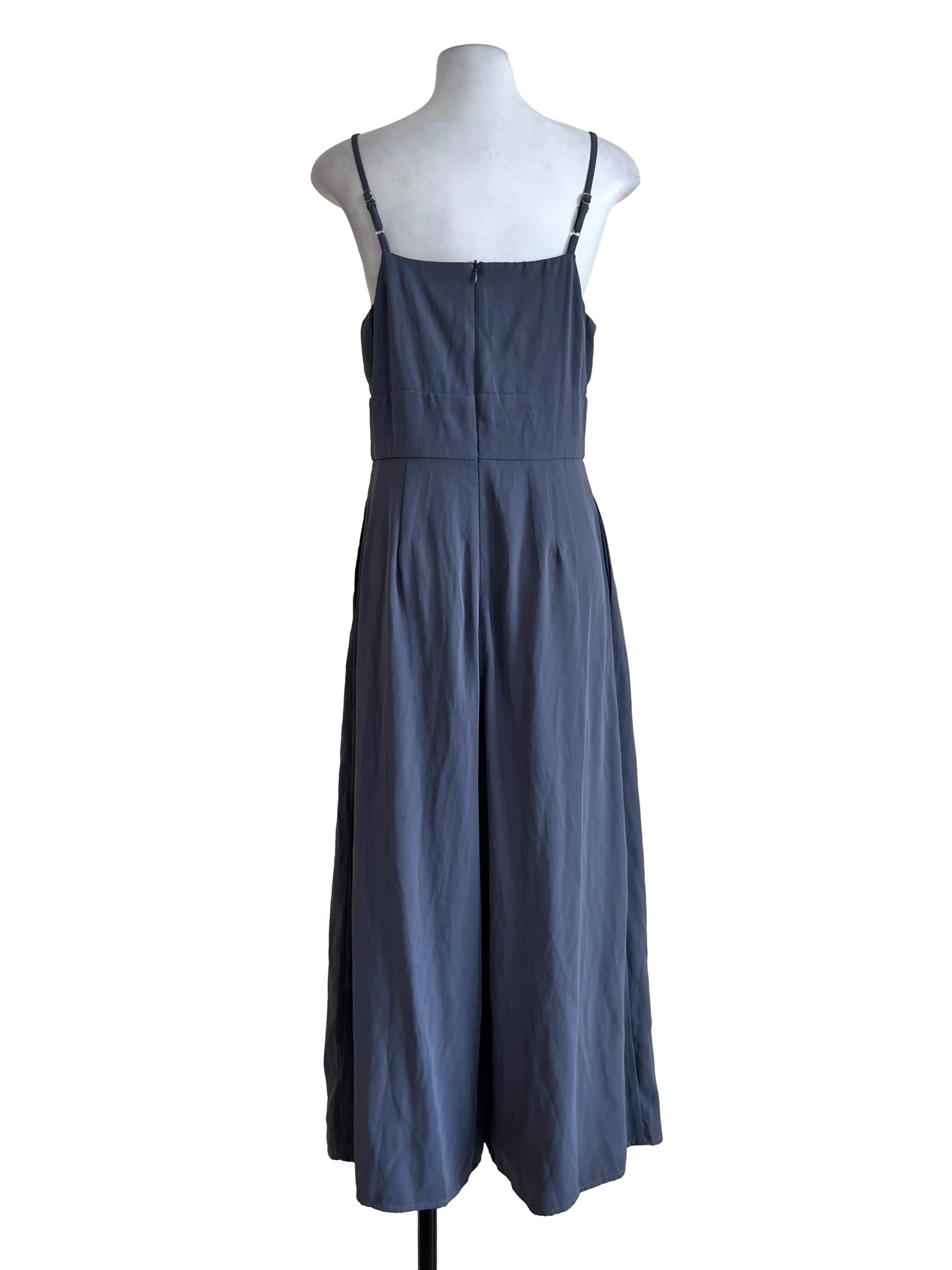 Blue V Neck Jumpsuit