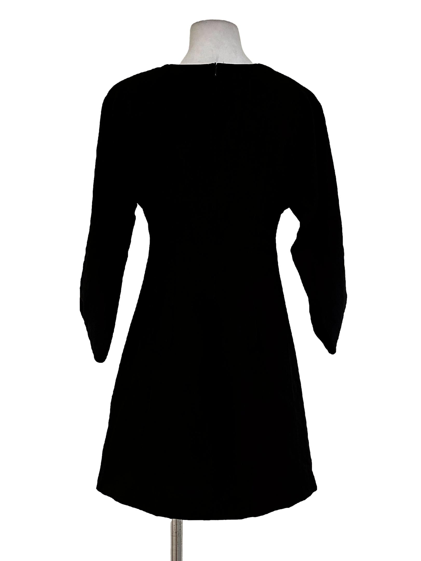 Black V Neckline Mini Dress