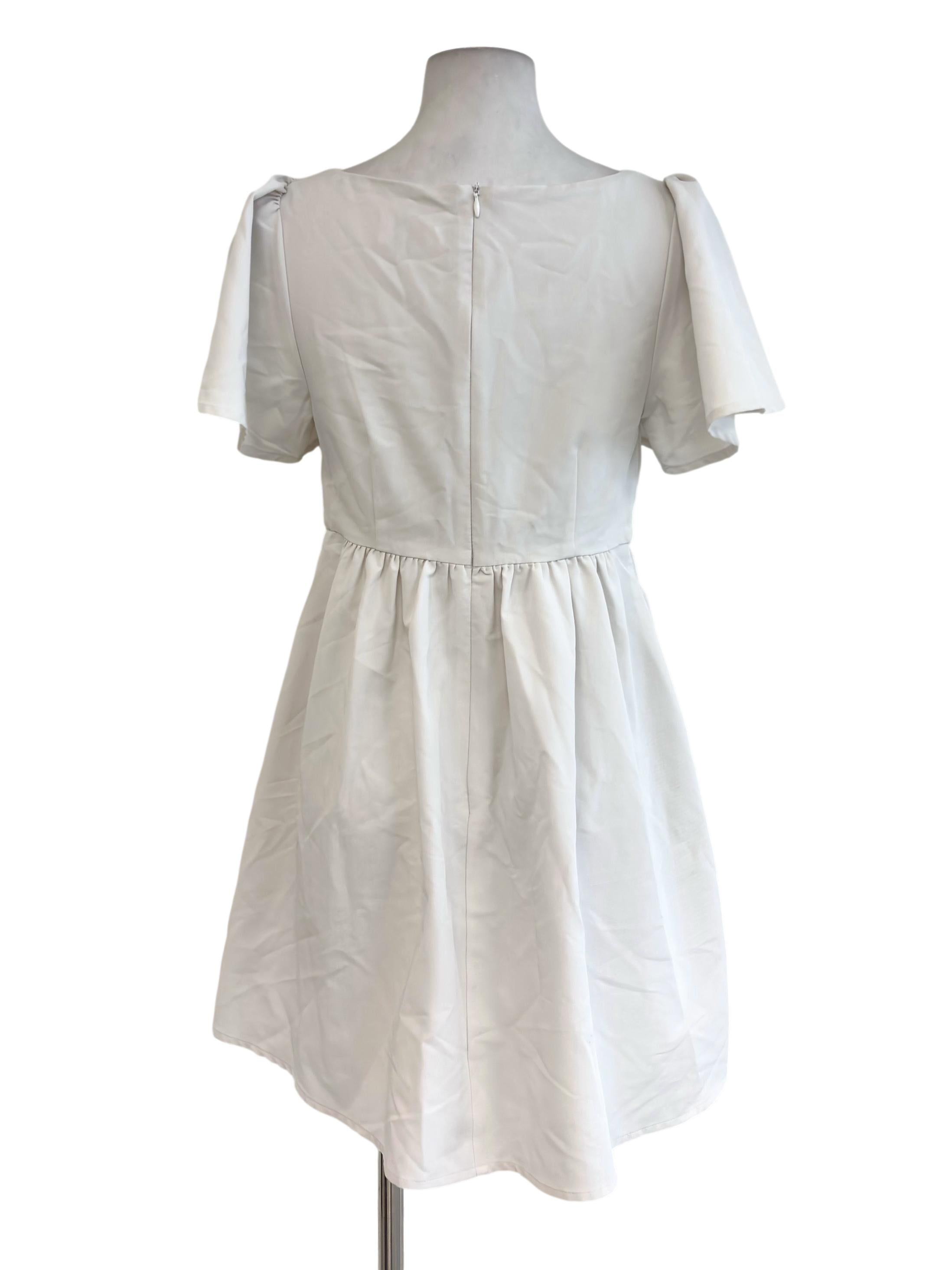 White Square Neck Mini Dress