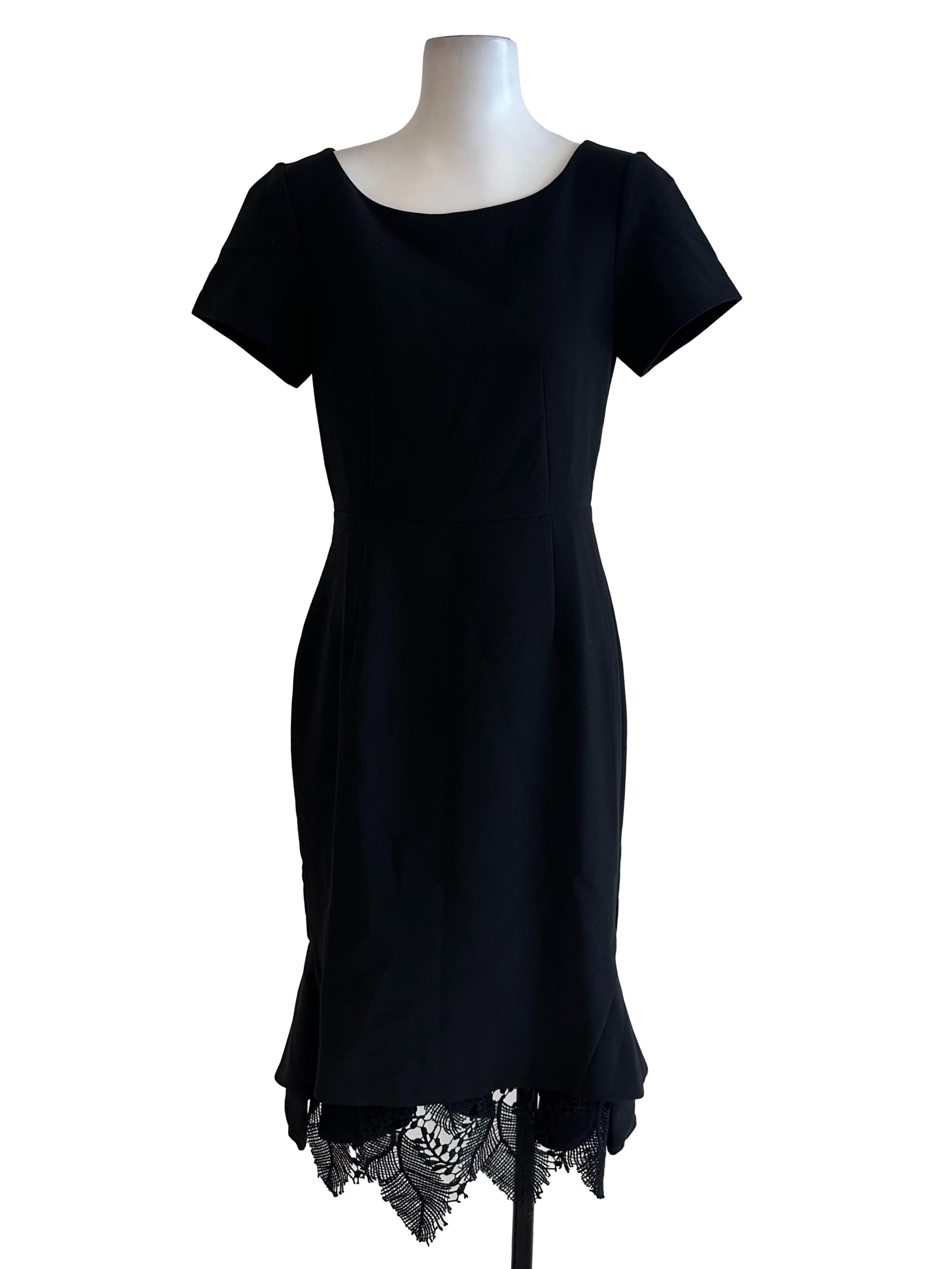 Black Lace Border Sheath Dress