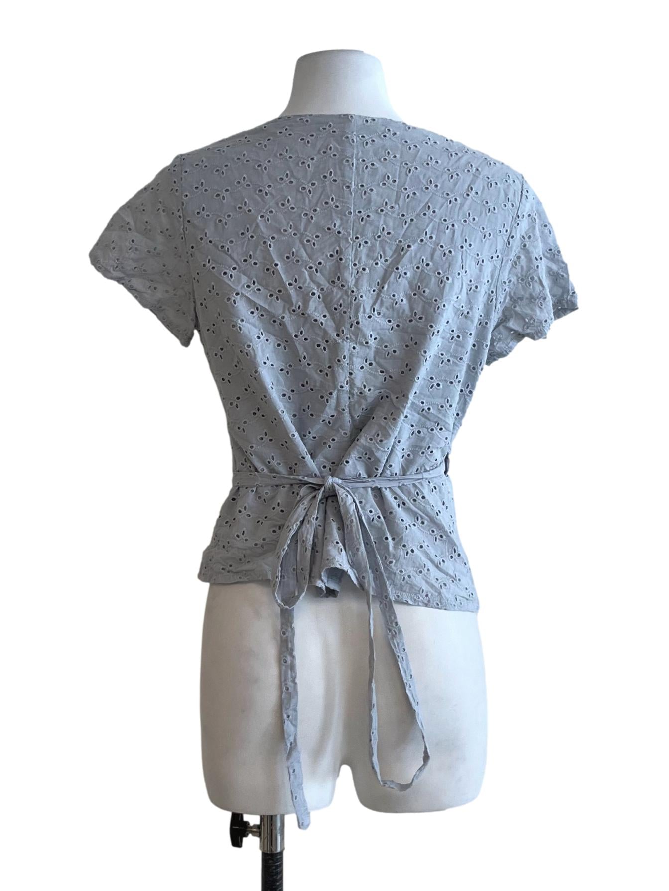 Stone Blue V-Neckline Blouse