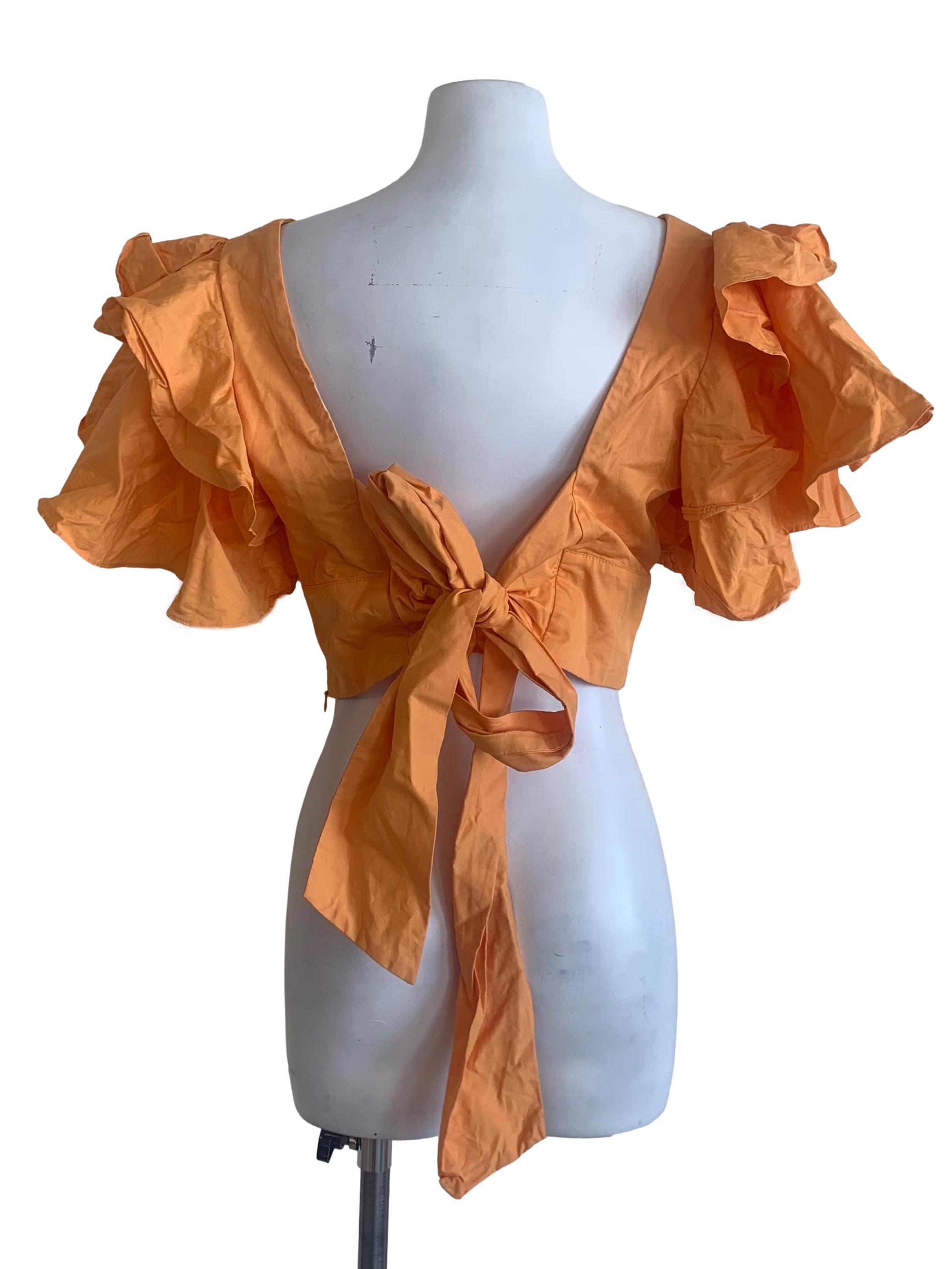 Marigold Orange Circular-Cap Top