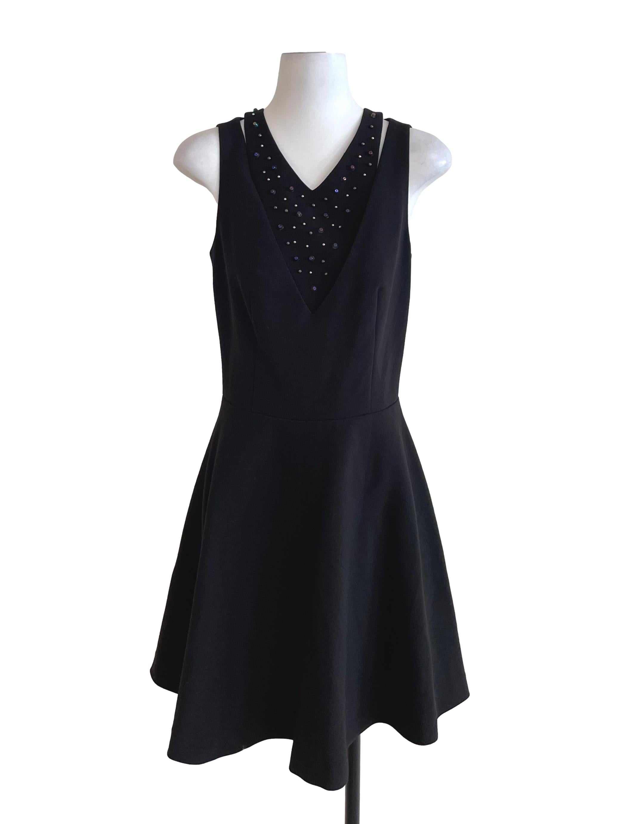 Black Holographic Rivets Full Circle Dress