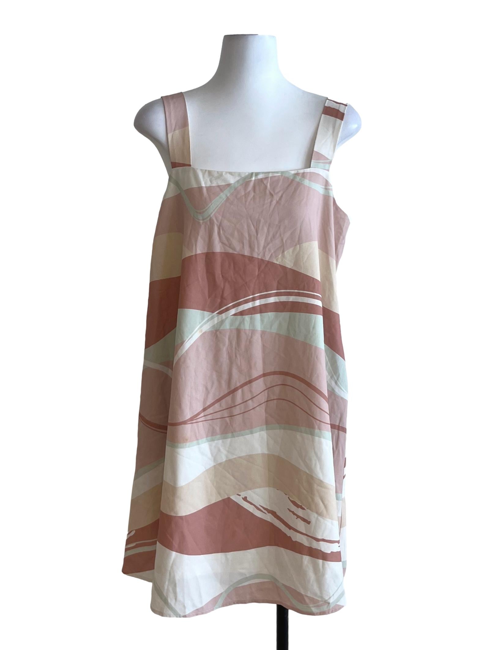 Salmon Pink Abstract Shift Dress