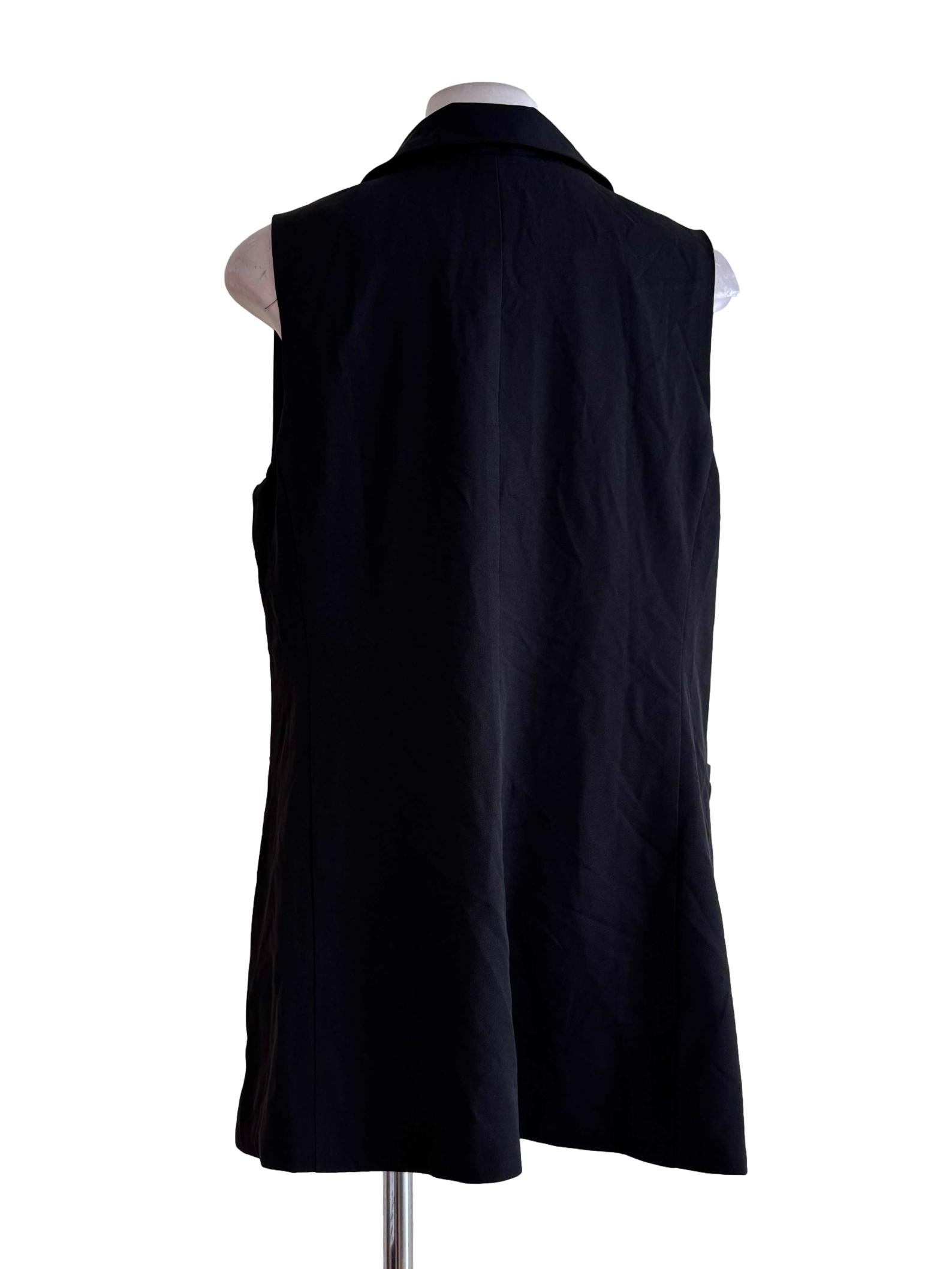 Black Sleeveless Longline Vest