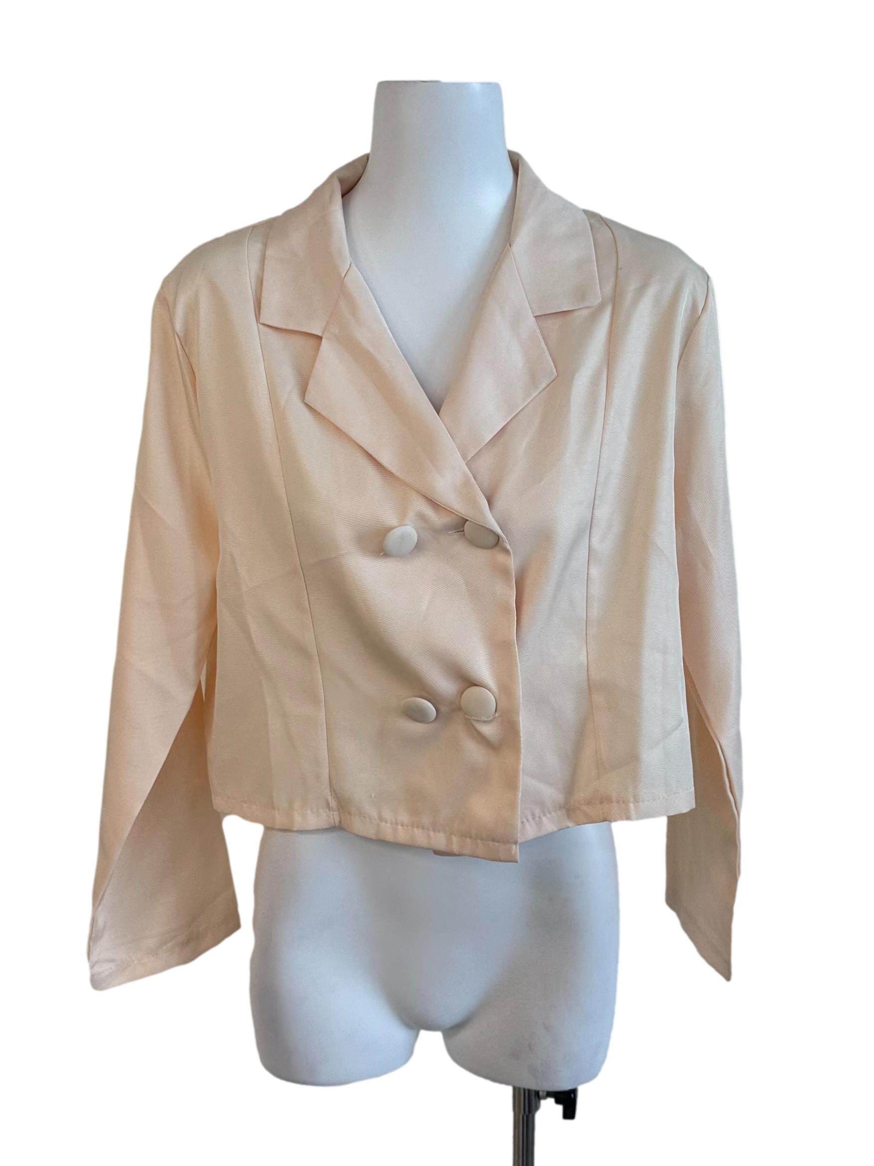 Peach Orange Plain Blazer