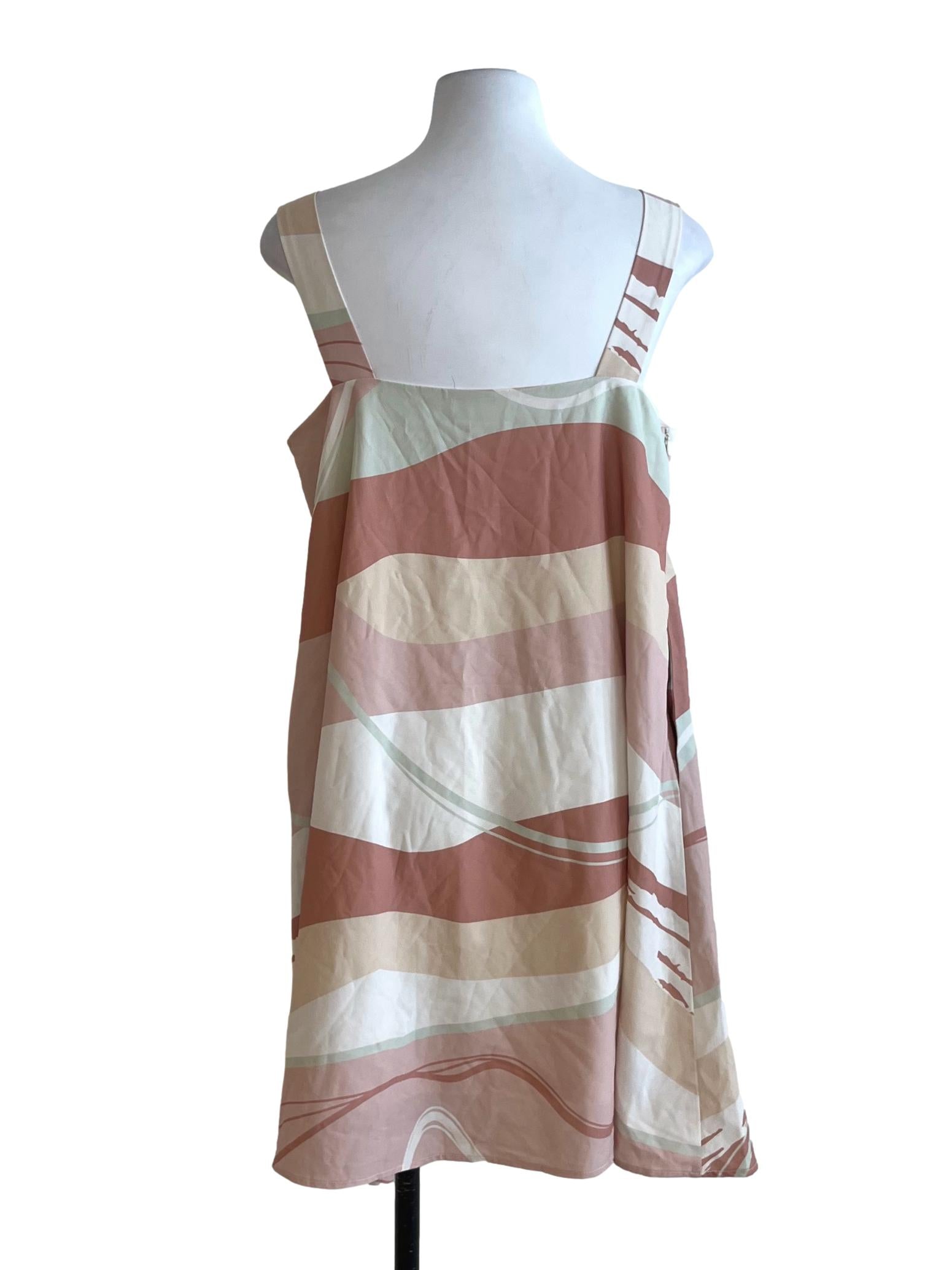 Salmon Pink Abstract Shift Dress