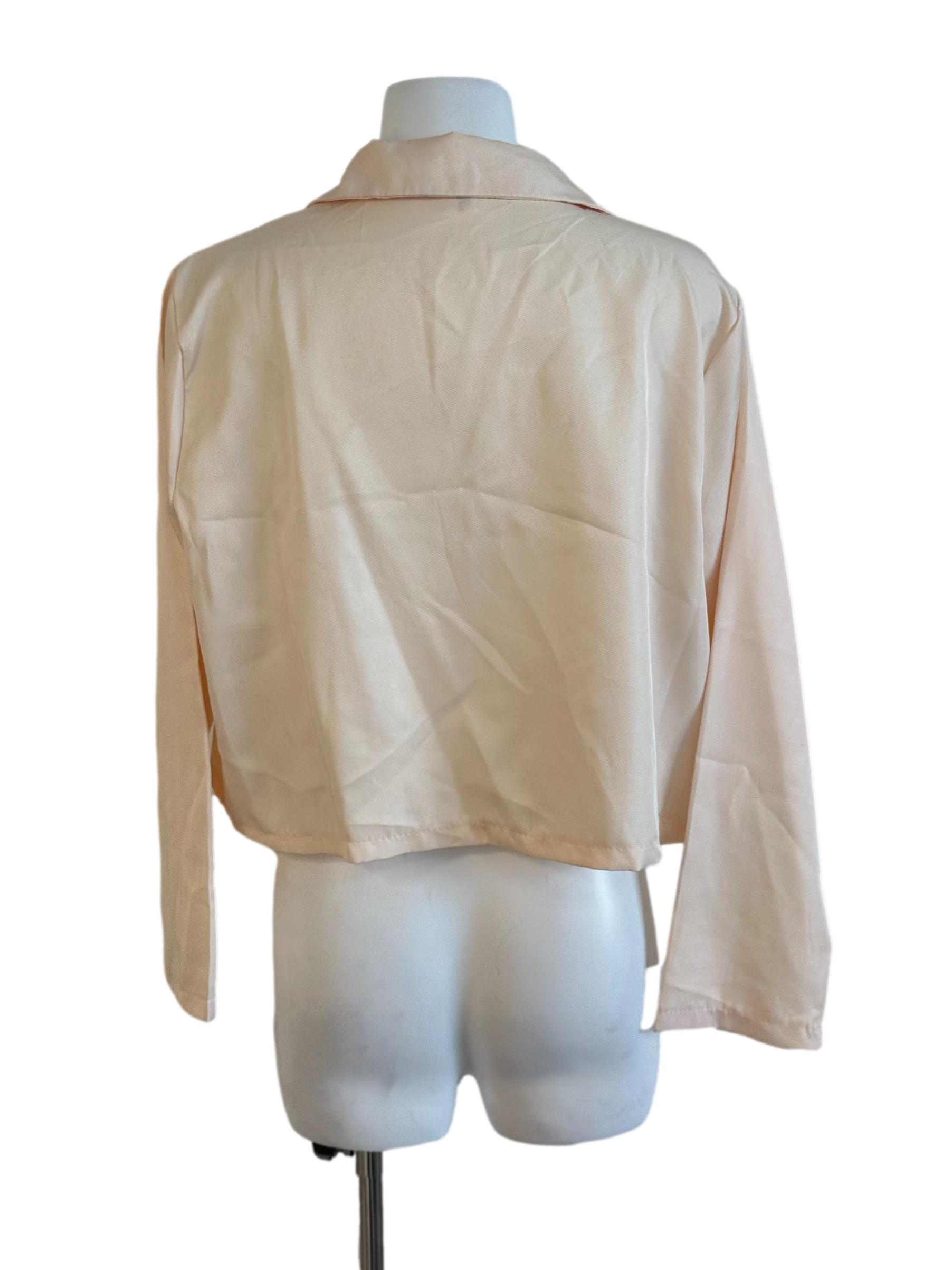 Peach Orange Plain Blazer