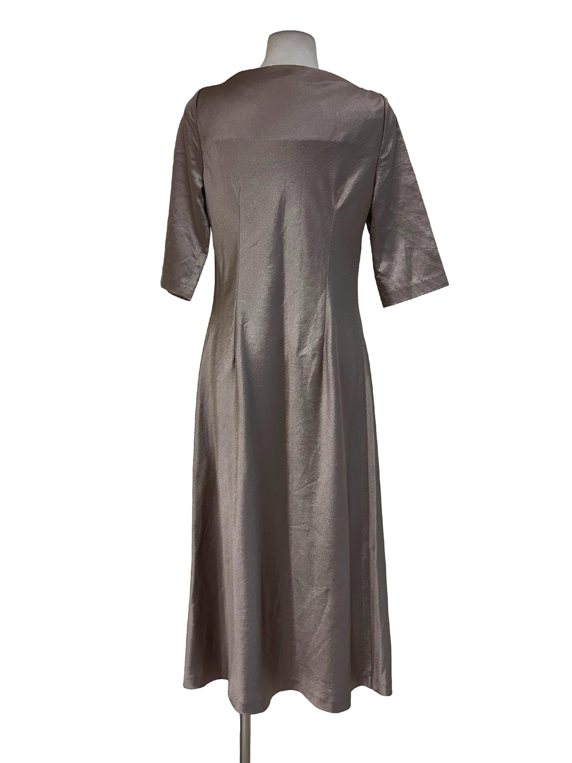 Sepia Square Neck Shimmer Dress