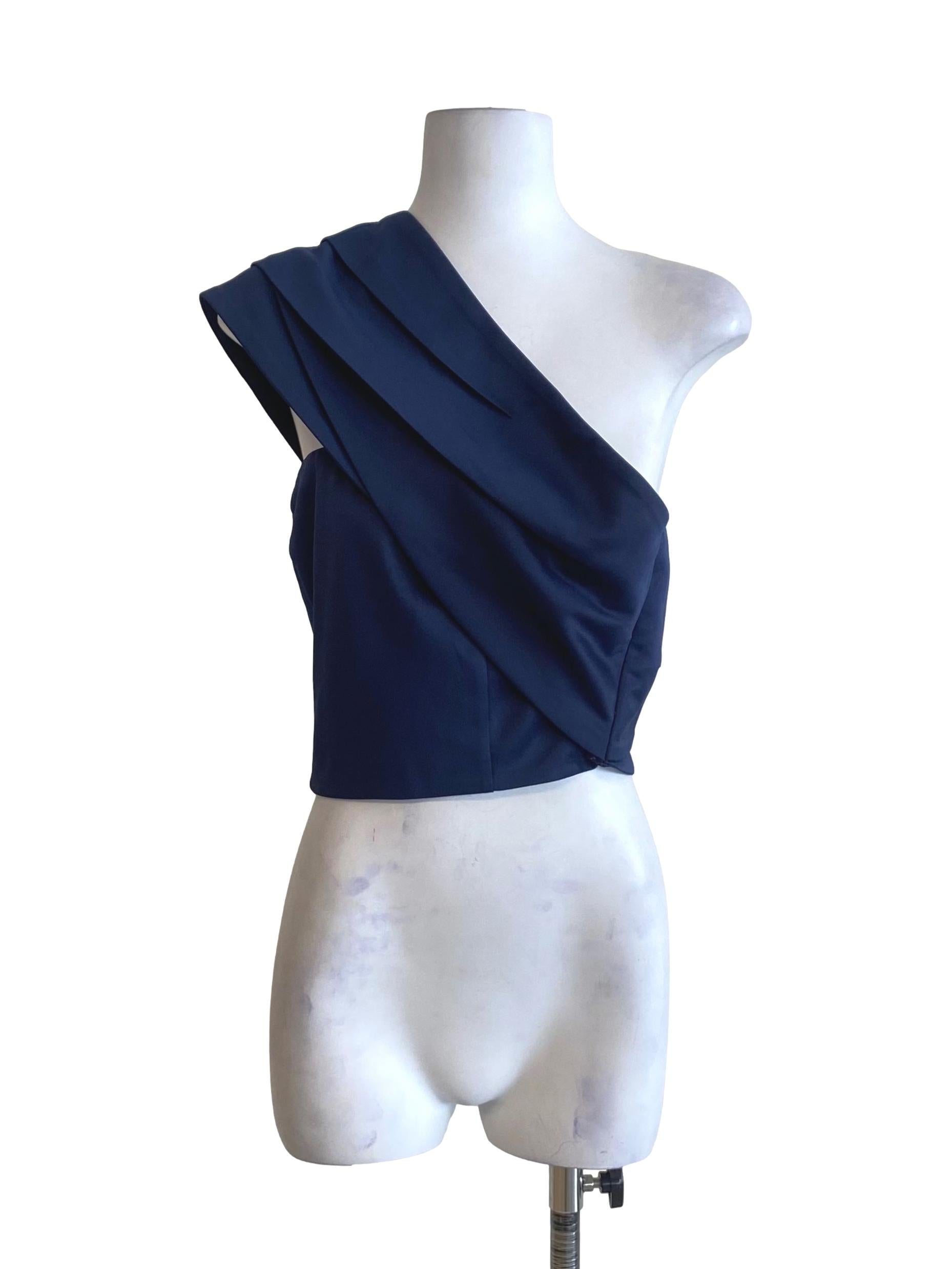 Dark Navy Blue Sleeveless Two Layers Top