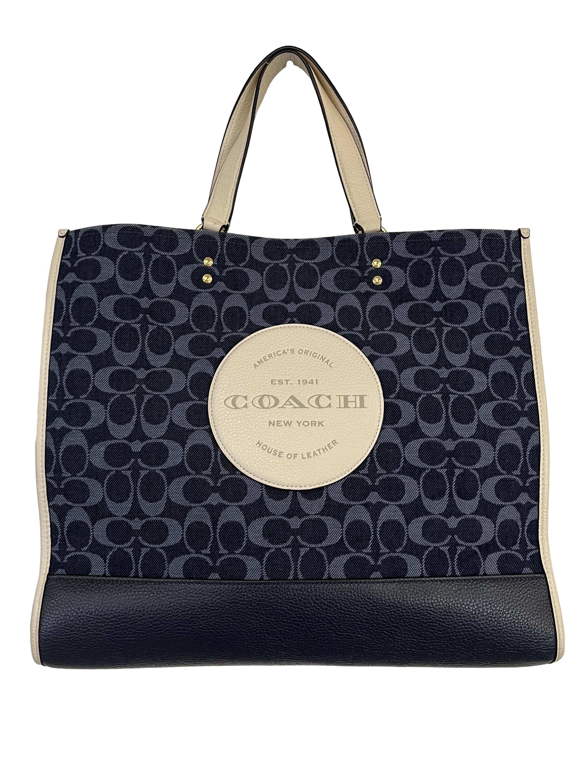 Blue Dempsey Tote 40 In Signature Jacquard With Patch