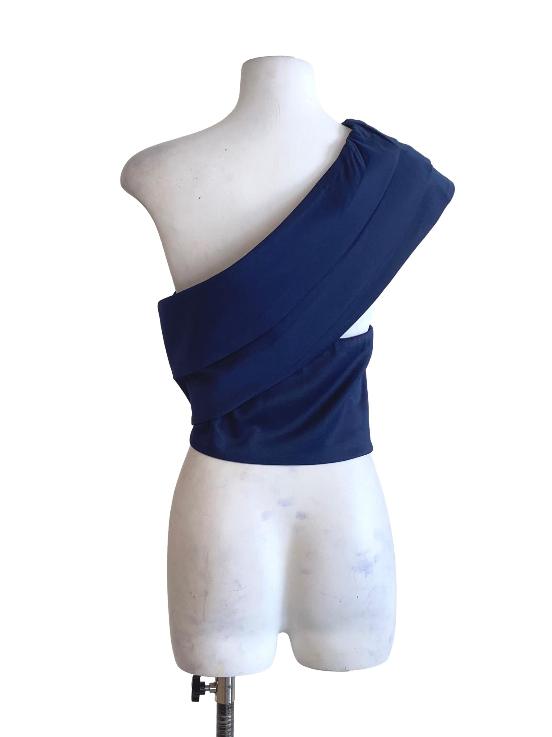 Dark Navy Blue Sleeveless Two Layers Top
