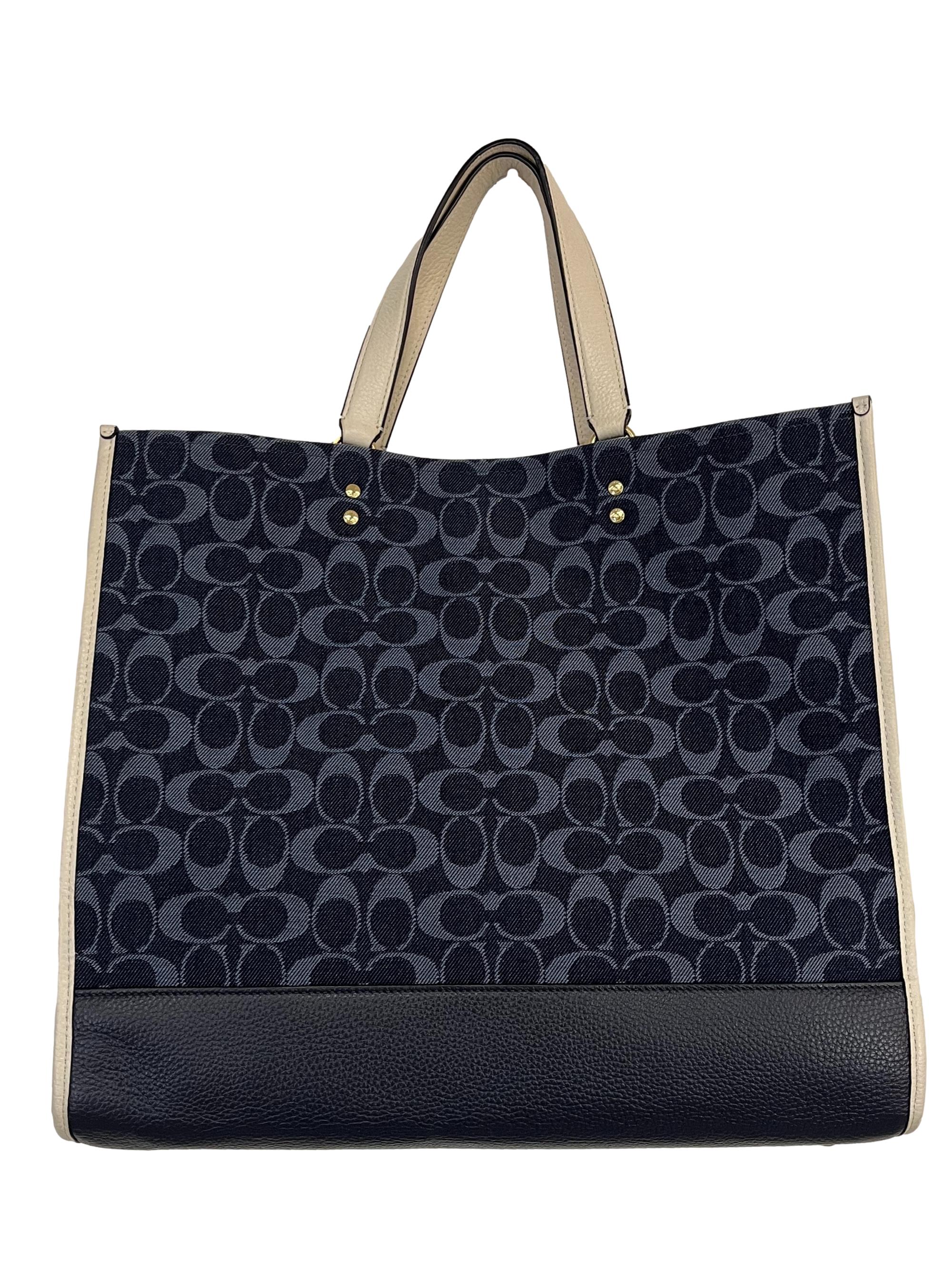 Blue Dempsey Tote 40 In Signature Jacquard With Patch