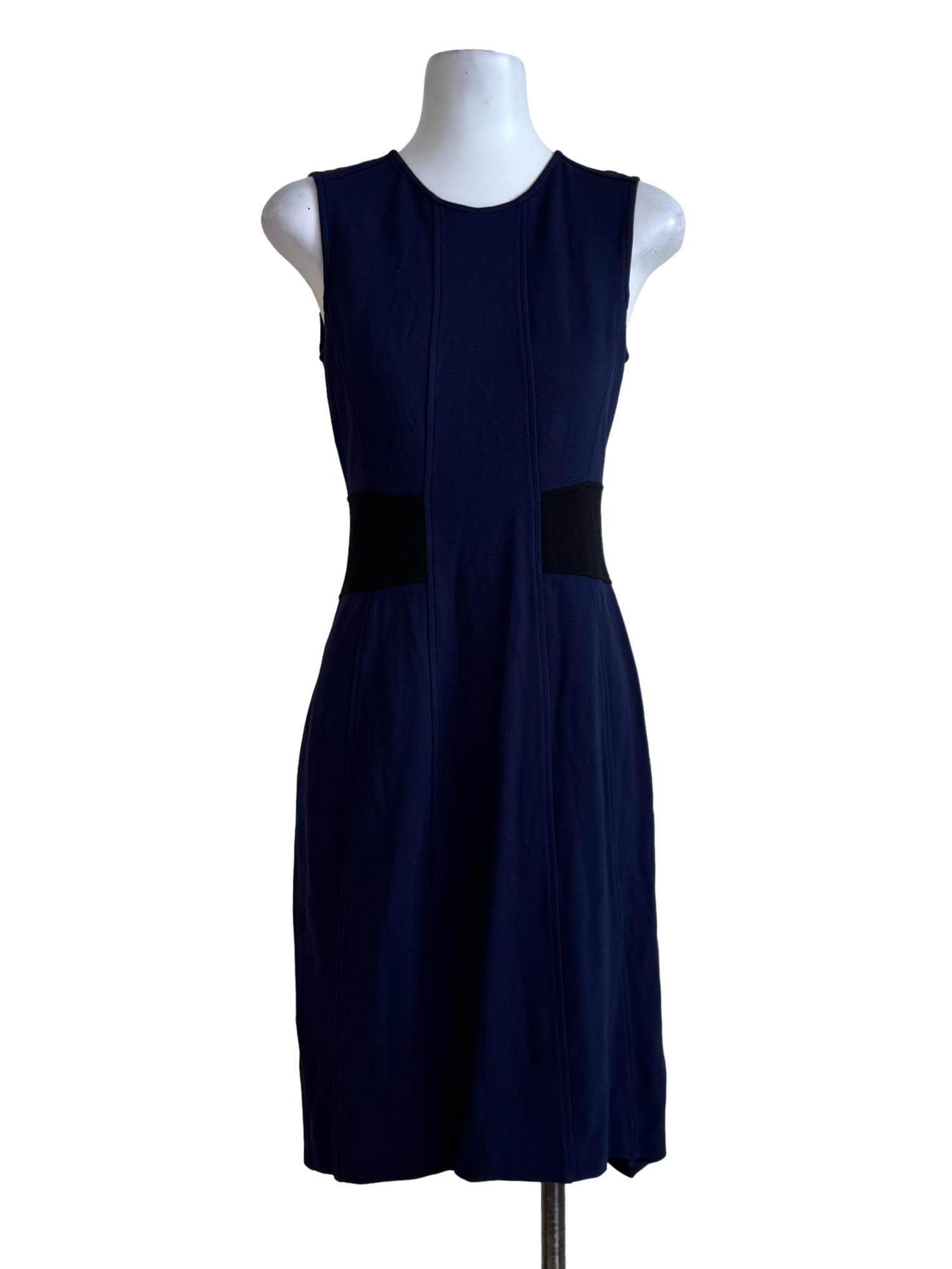 Navy Blue Sleeveless Shift Dress