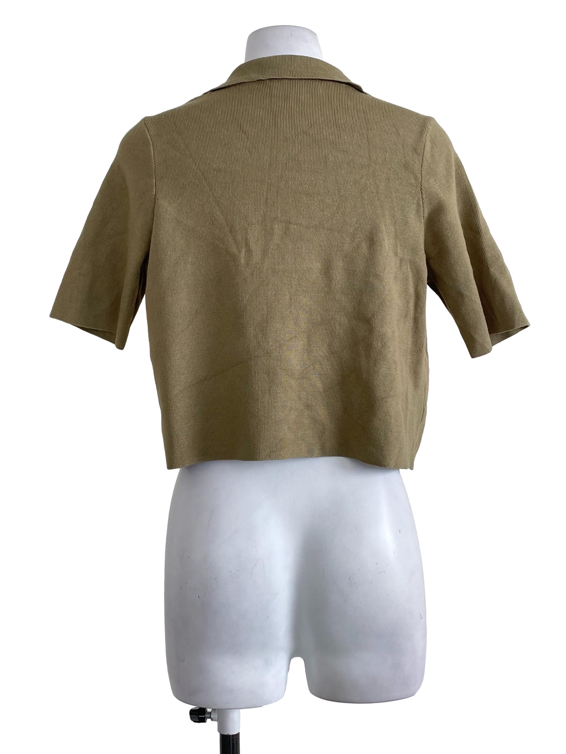 Olive Green Collar Top