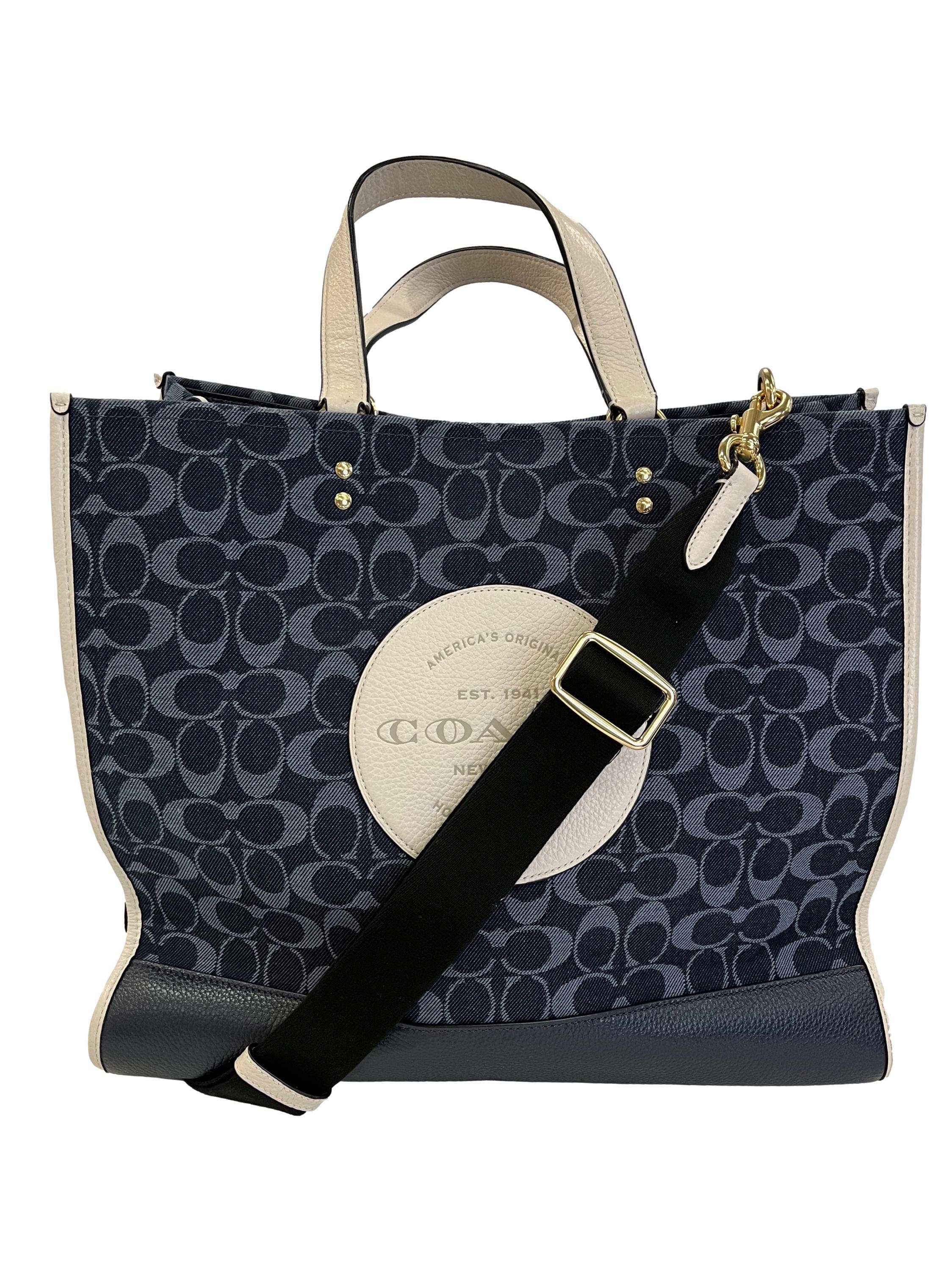 Blue Dempsey Tote 40 In Signature Jacquard With Patch