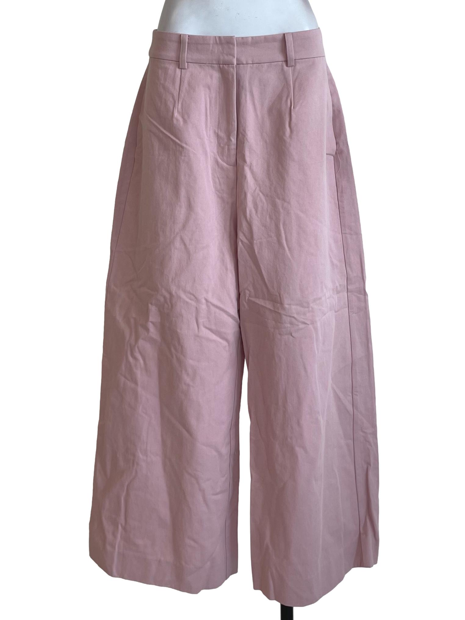 Pink Plain Wide Leg Pants LB