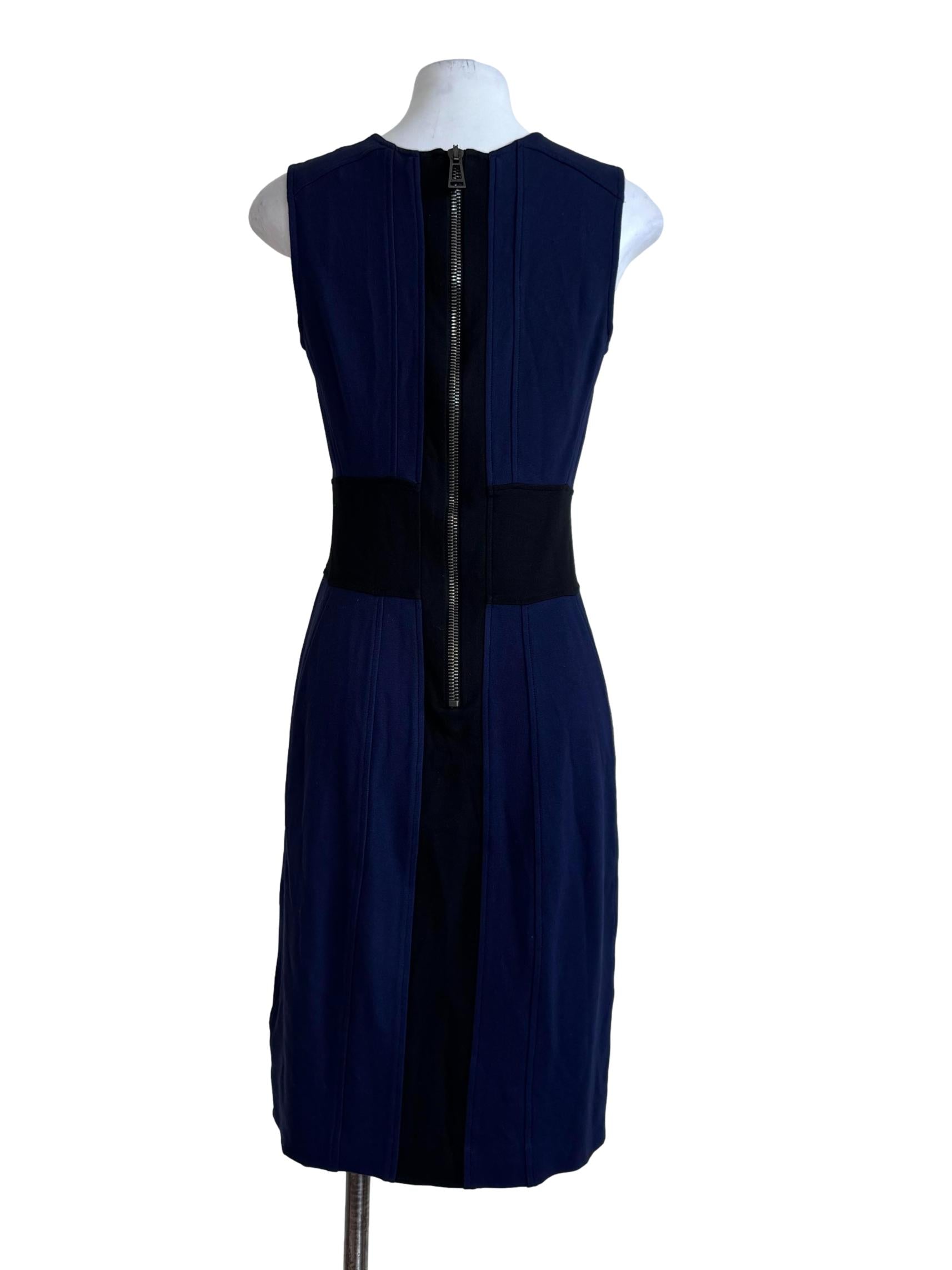 Navy Blue Sleeveless Shift Dress