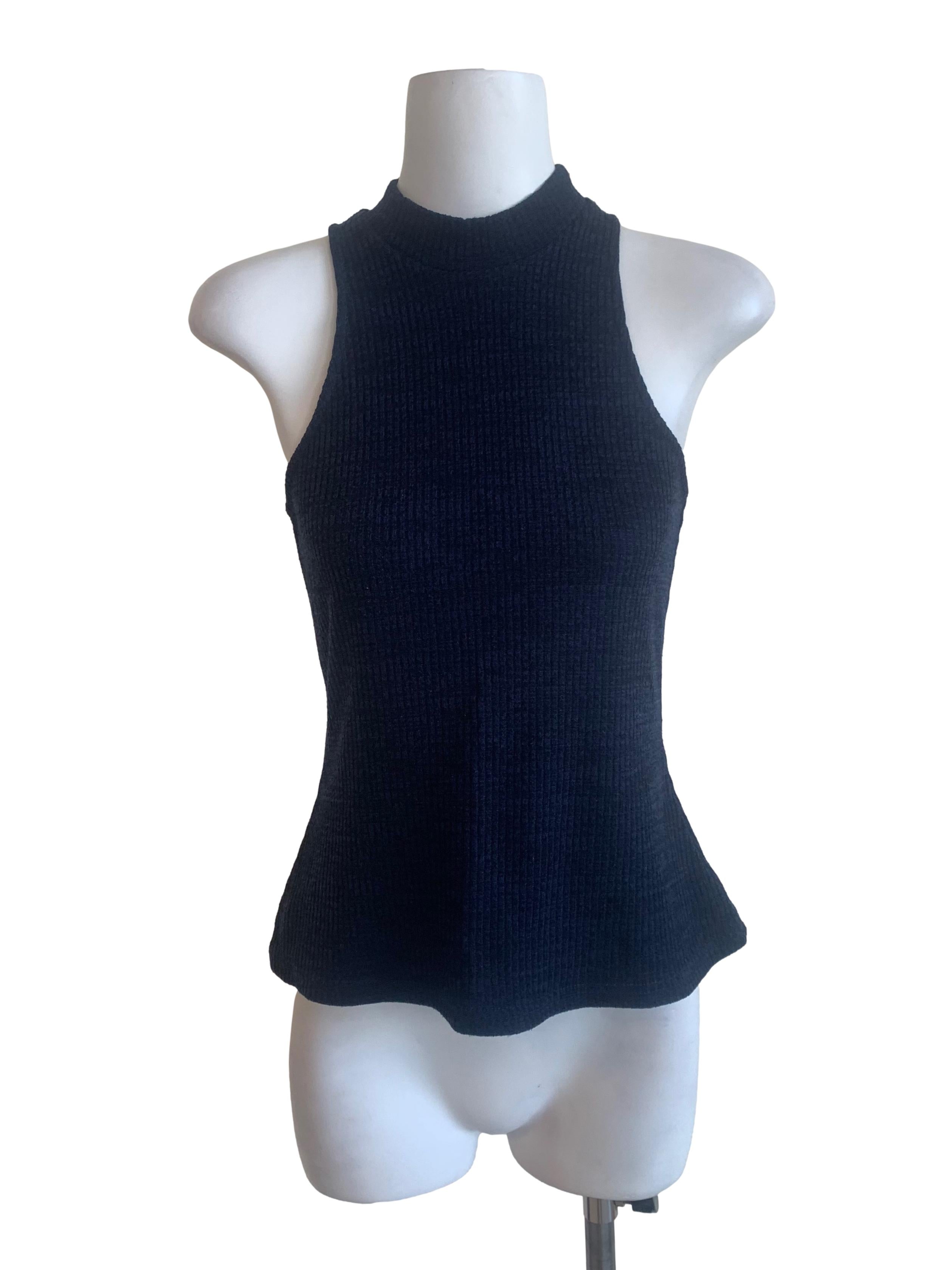 Berry Blue Halter Neck Peplum Top