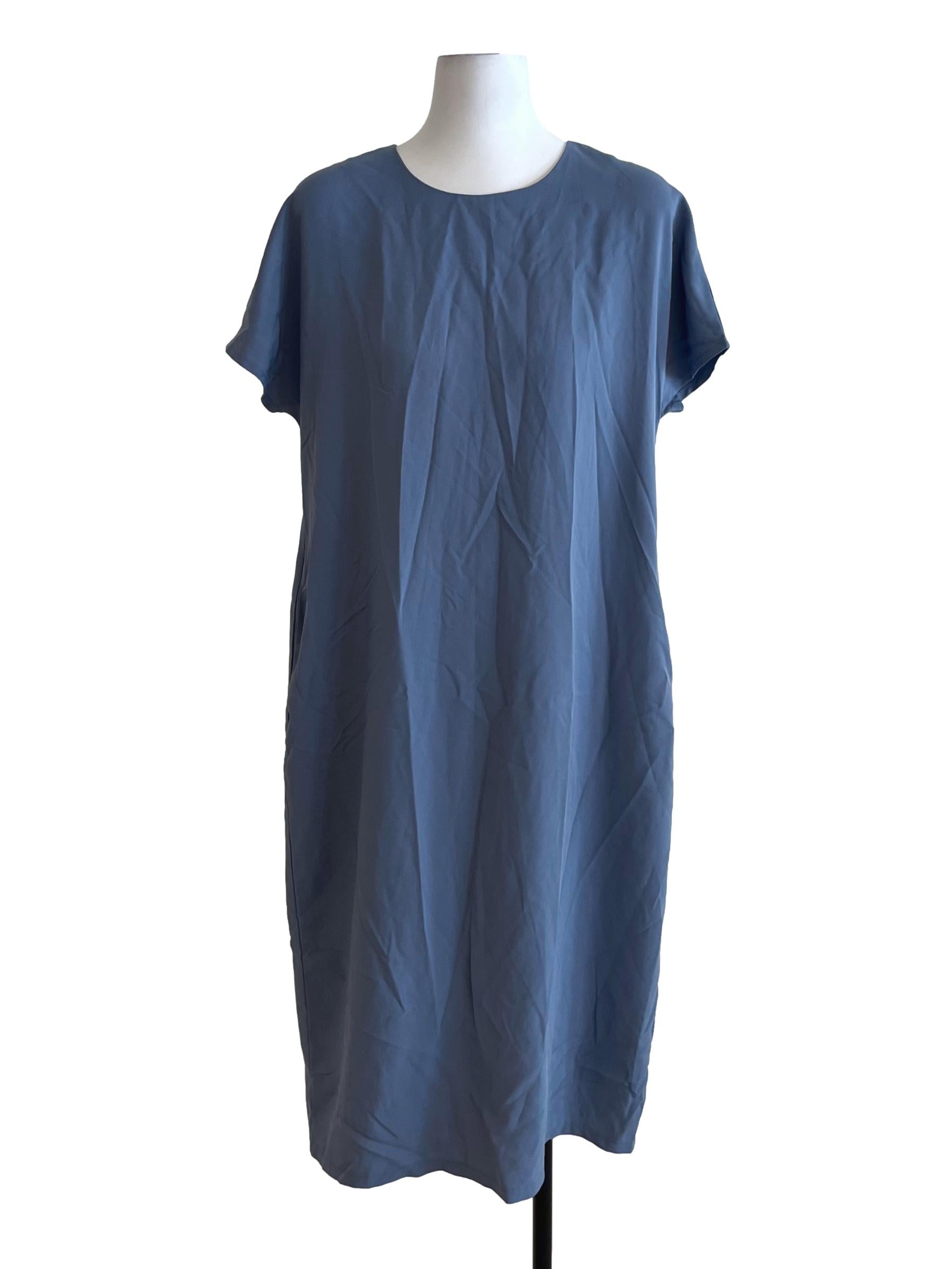 Blue Jewel Neckline Empire Dress LB