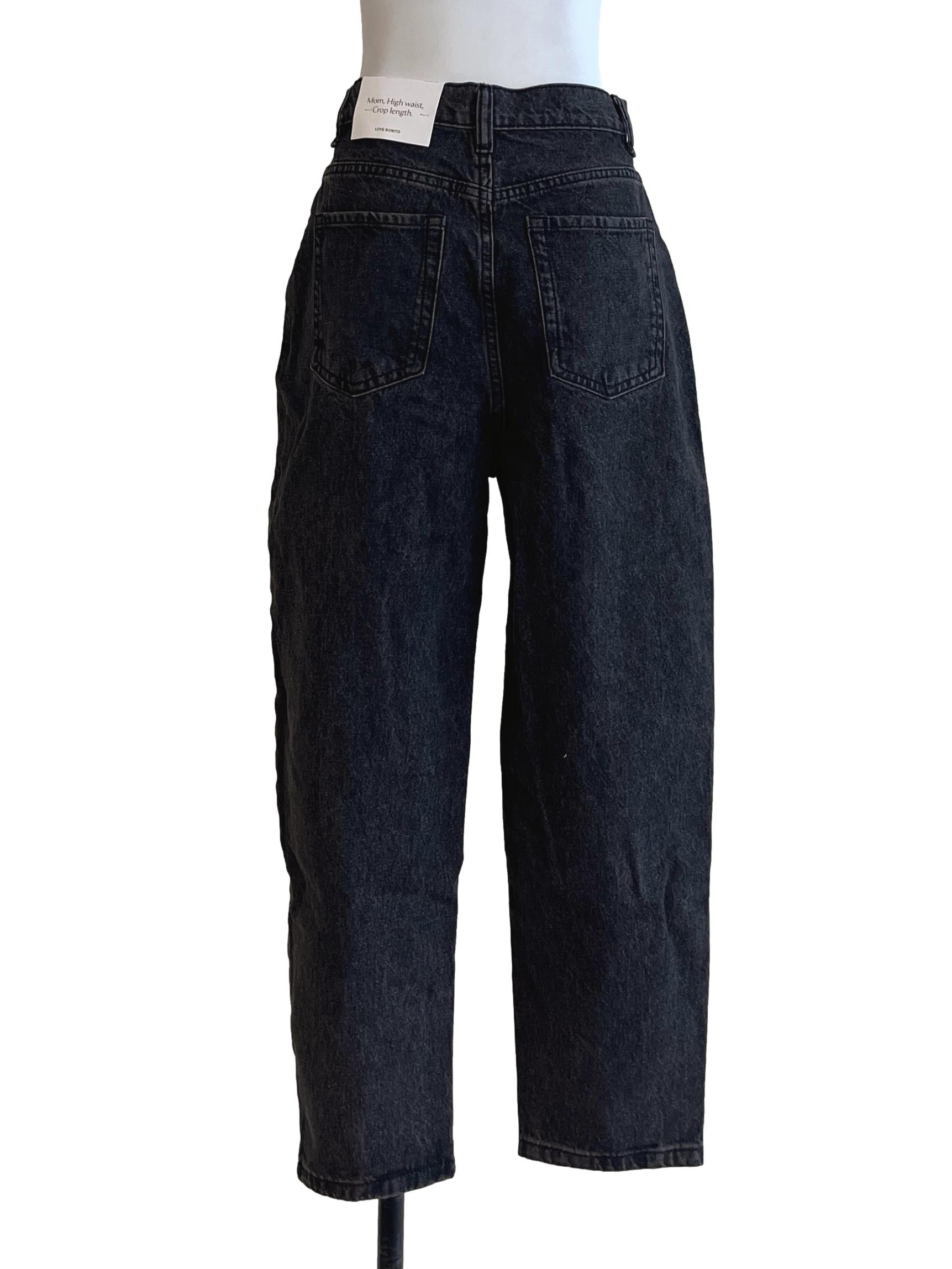 Charcoal Grey Straight High Waist Jeans LB