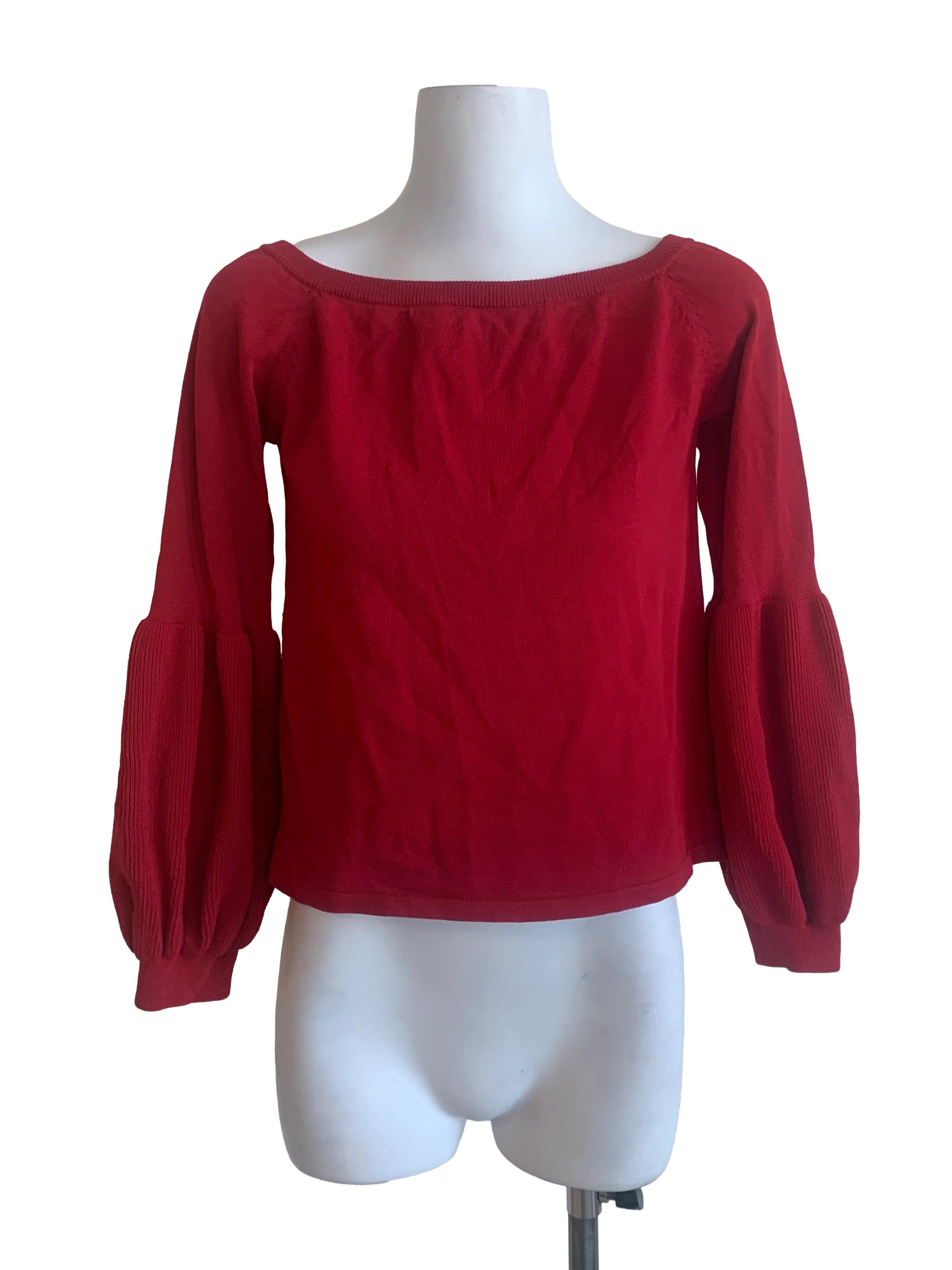 Apple Red Scoop Neck Top
