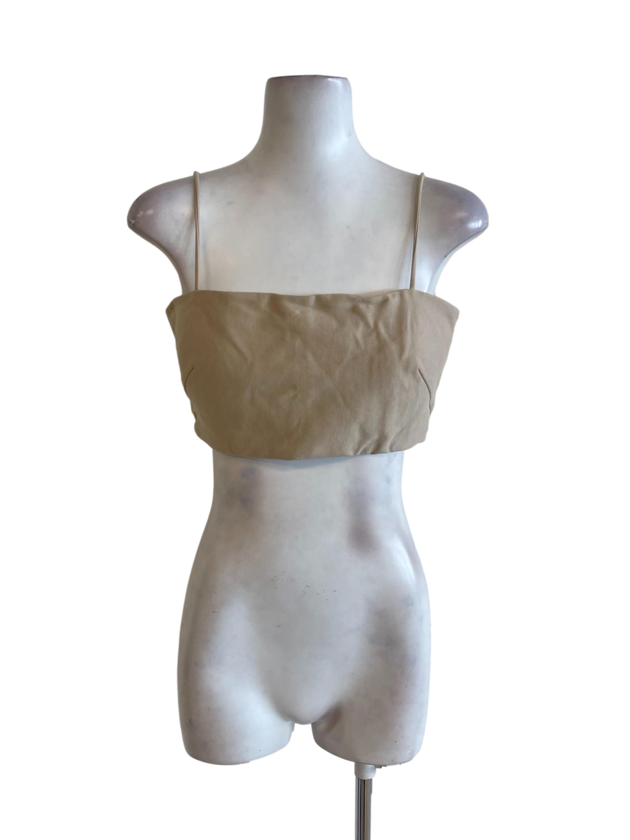 Tortilla Brown Spaghetti Strap Crop Top