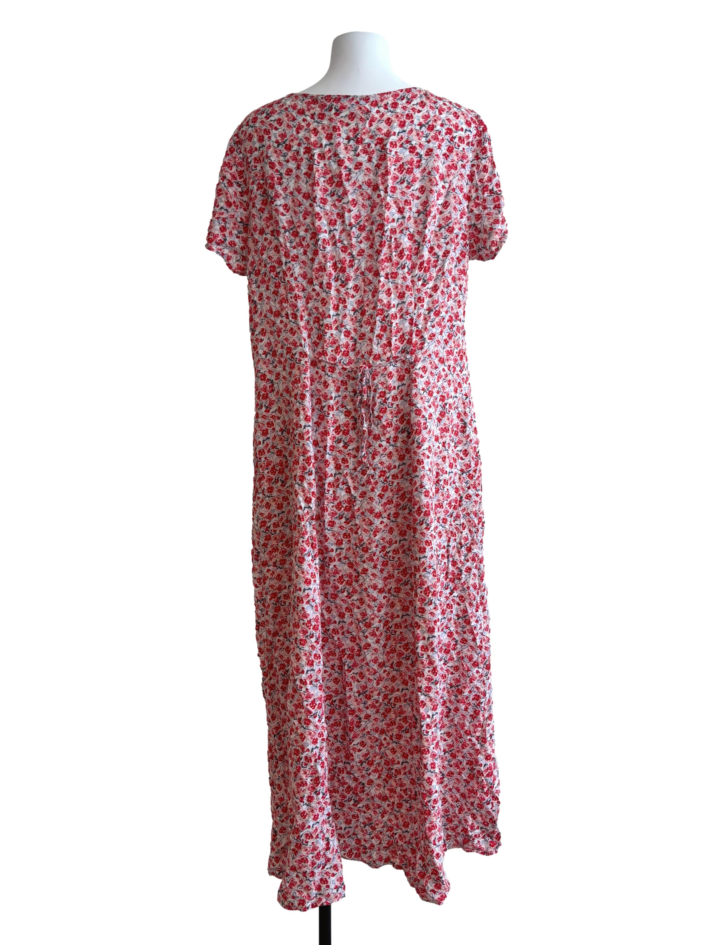 Rose Red Buttoned Maxi Dress