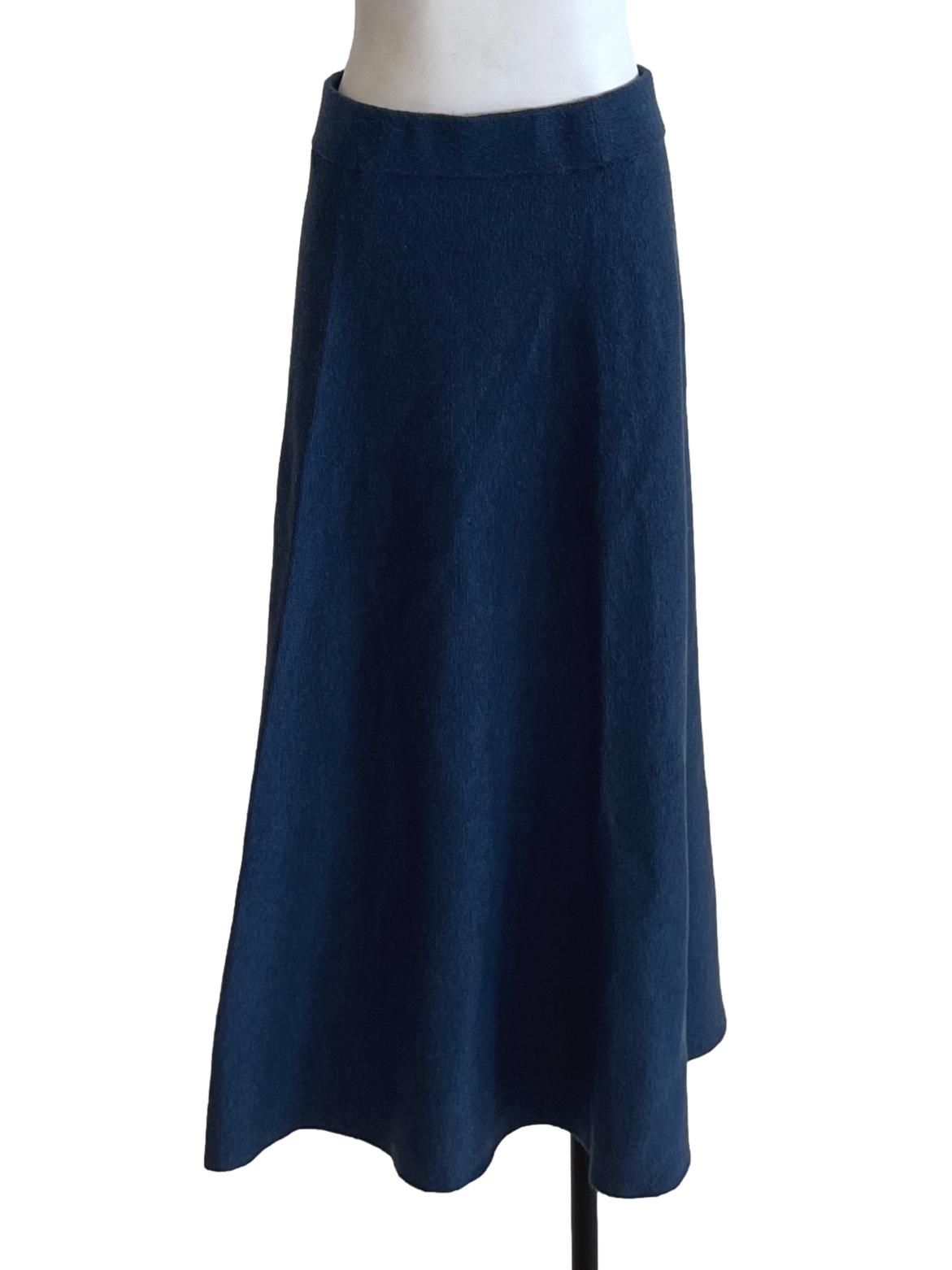Blue High-Waisted A-Line Skirt LB
