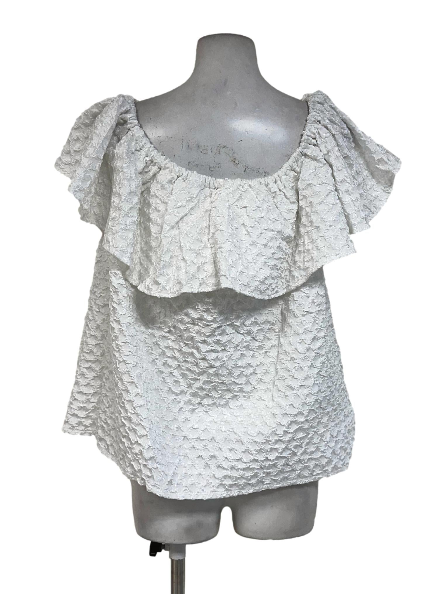 Porcelain White Textured Pattern Top