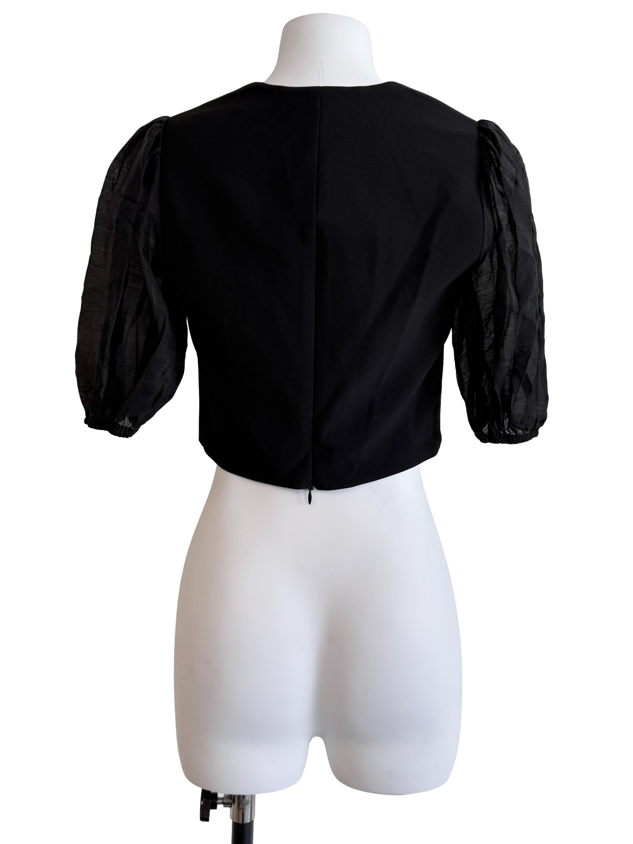 Black Square Neck Blouse