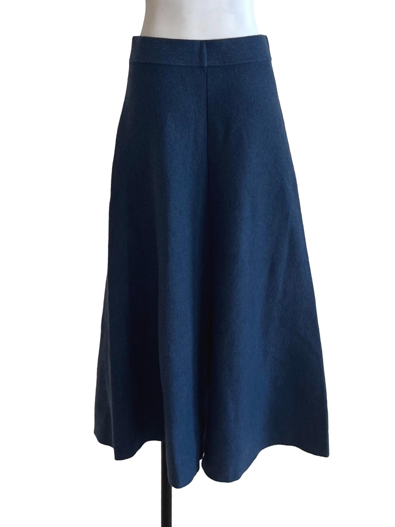 Blue High-Waisted A-Line Skirt LB