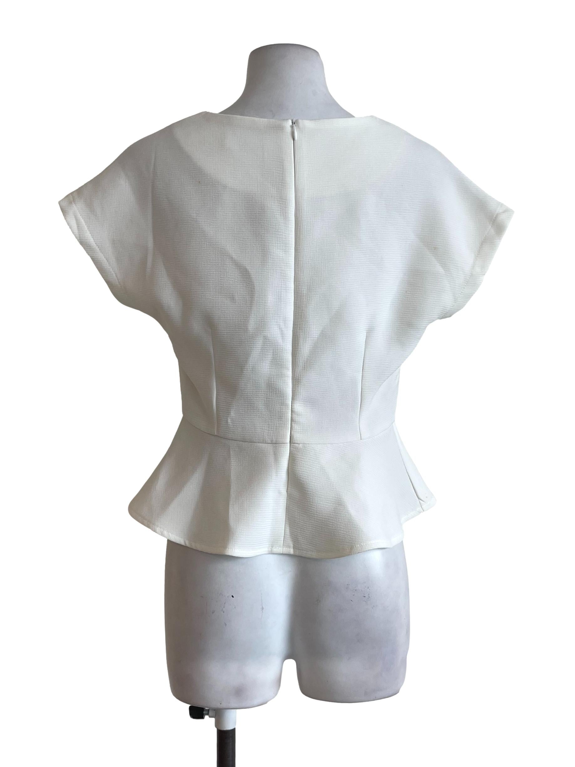 Off White Puplum Top