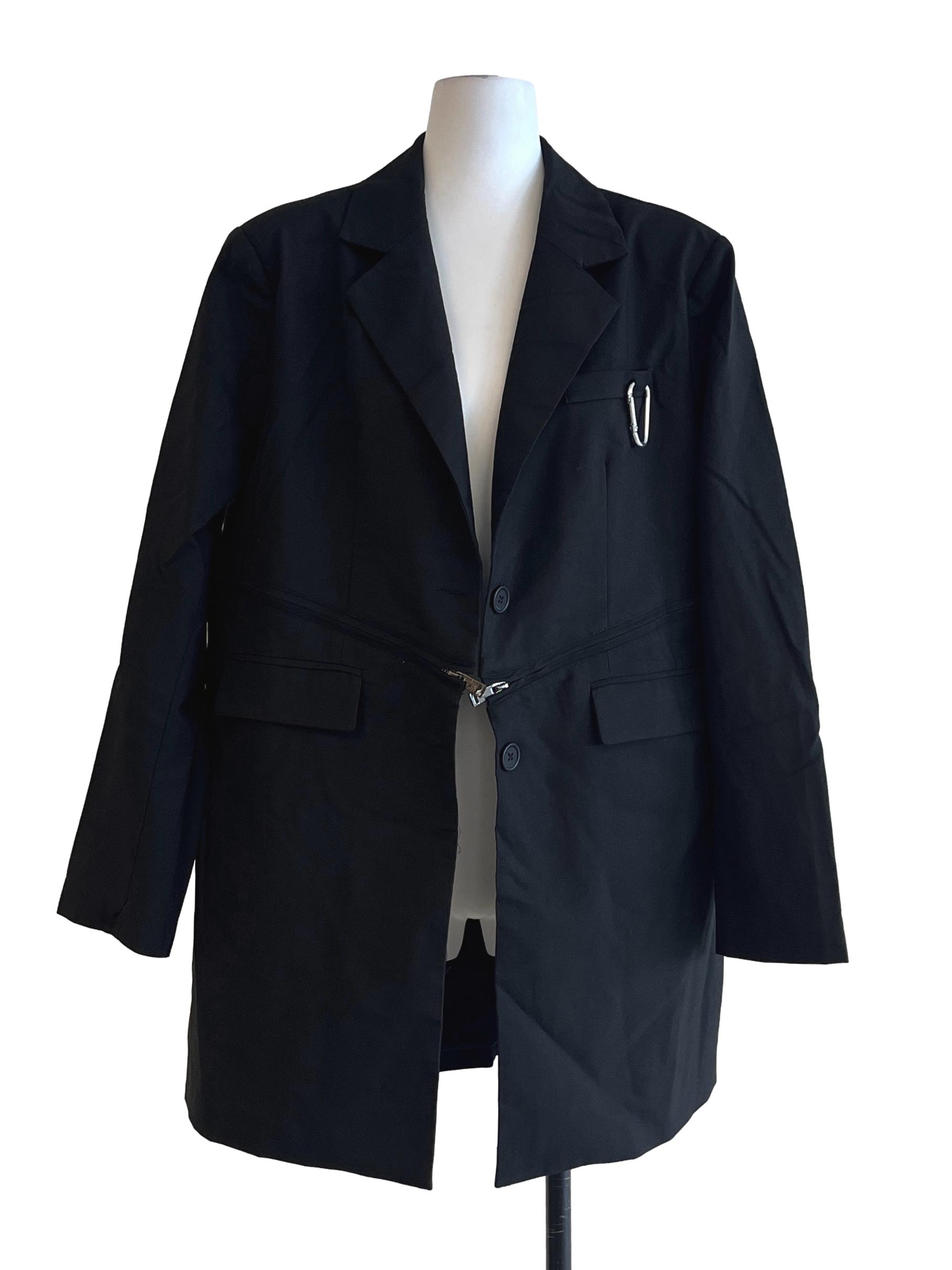 Jade Black Oversized Blazer YHF