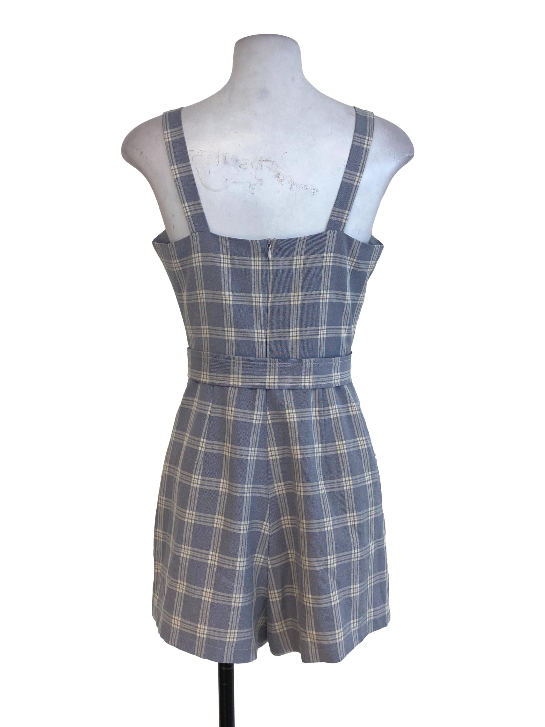 Purple Tartan Buckle Rompers