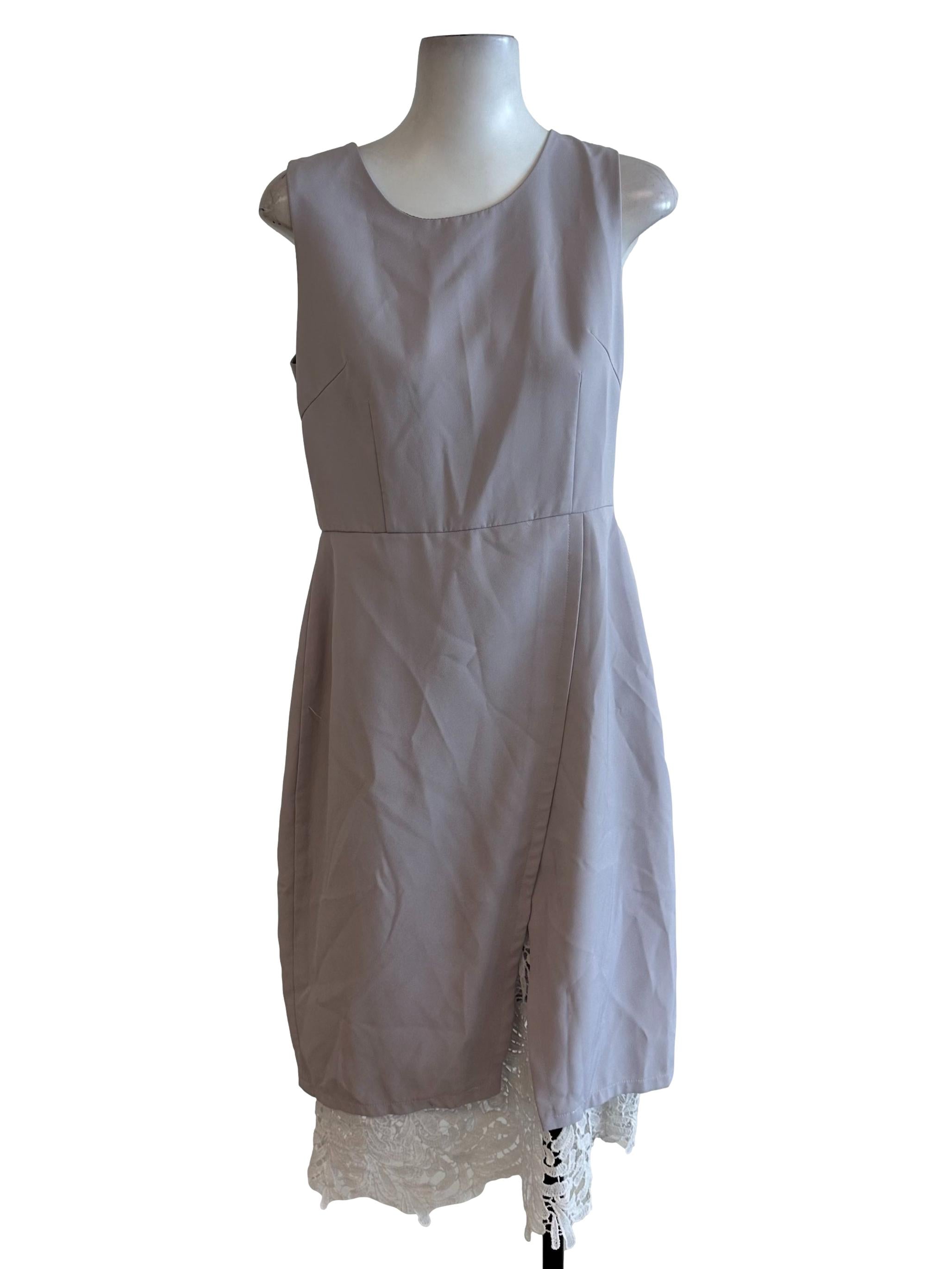 Light Grey Lace Border Dress