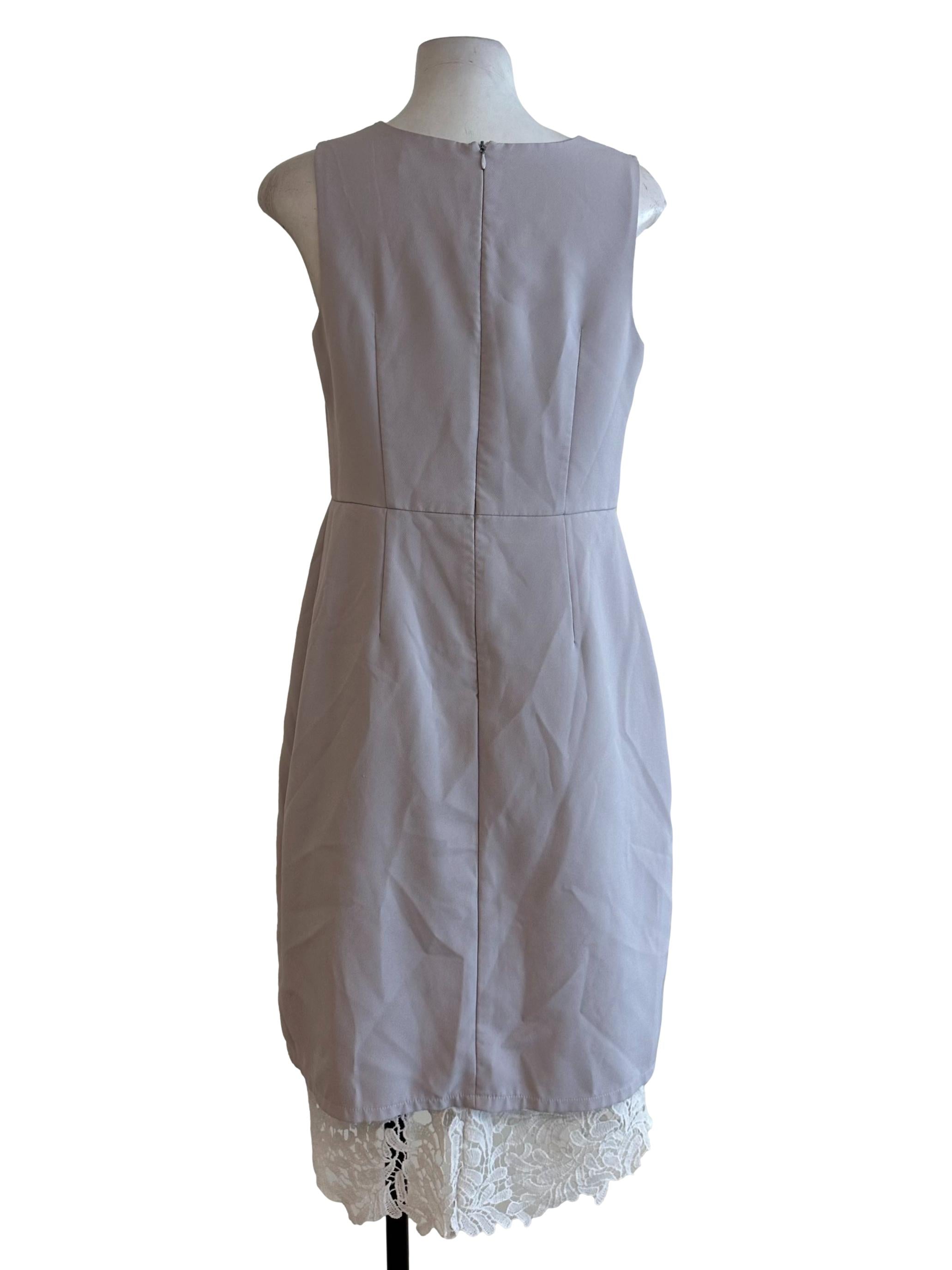 Light Grey Lace Border Dress