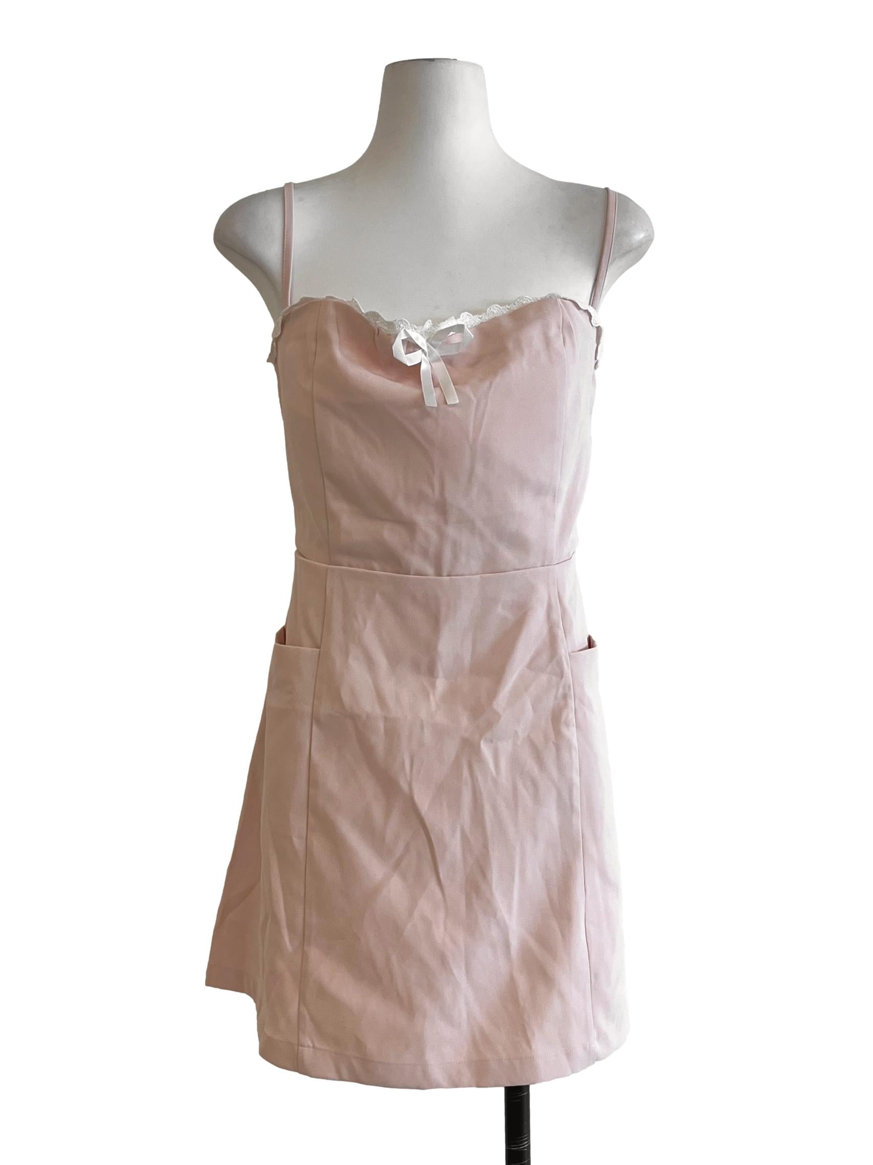 Peach Pink Slip Dress