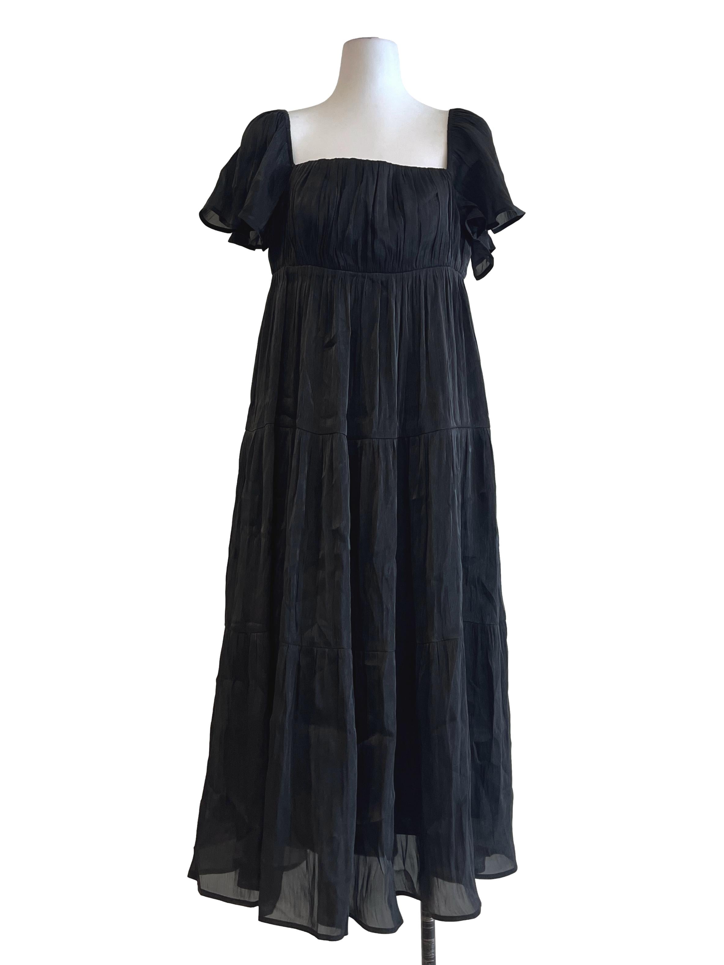 Ink Black Square Maxi Dress