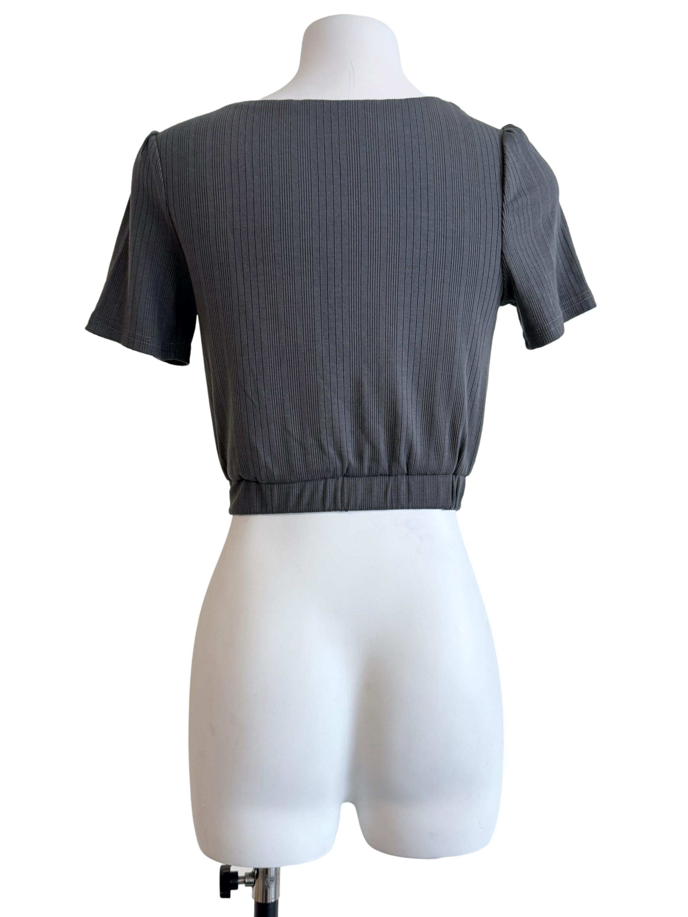 Graphite Square Neck Blouse