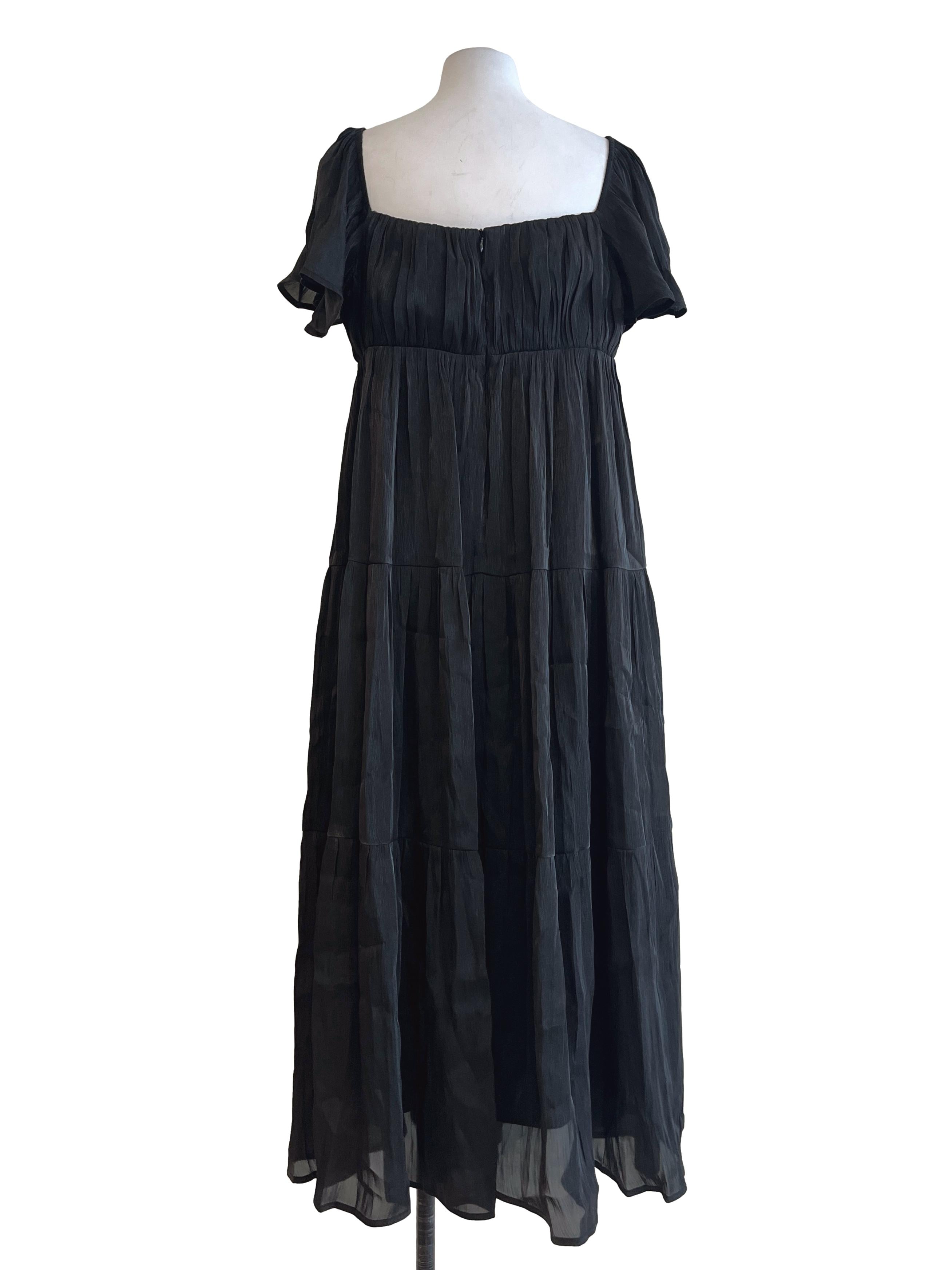 Ink Black Square Maxi Dress