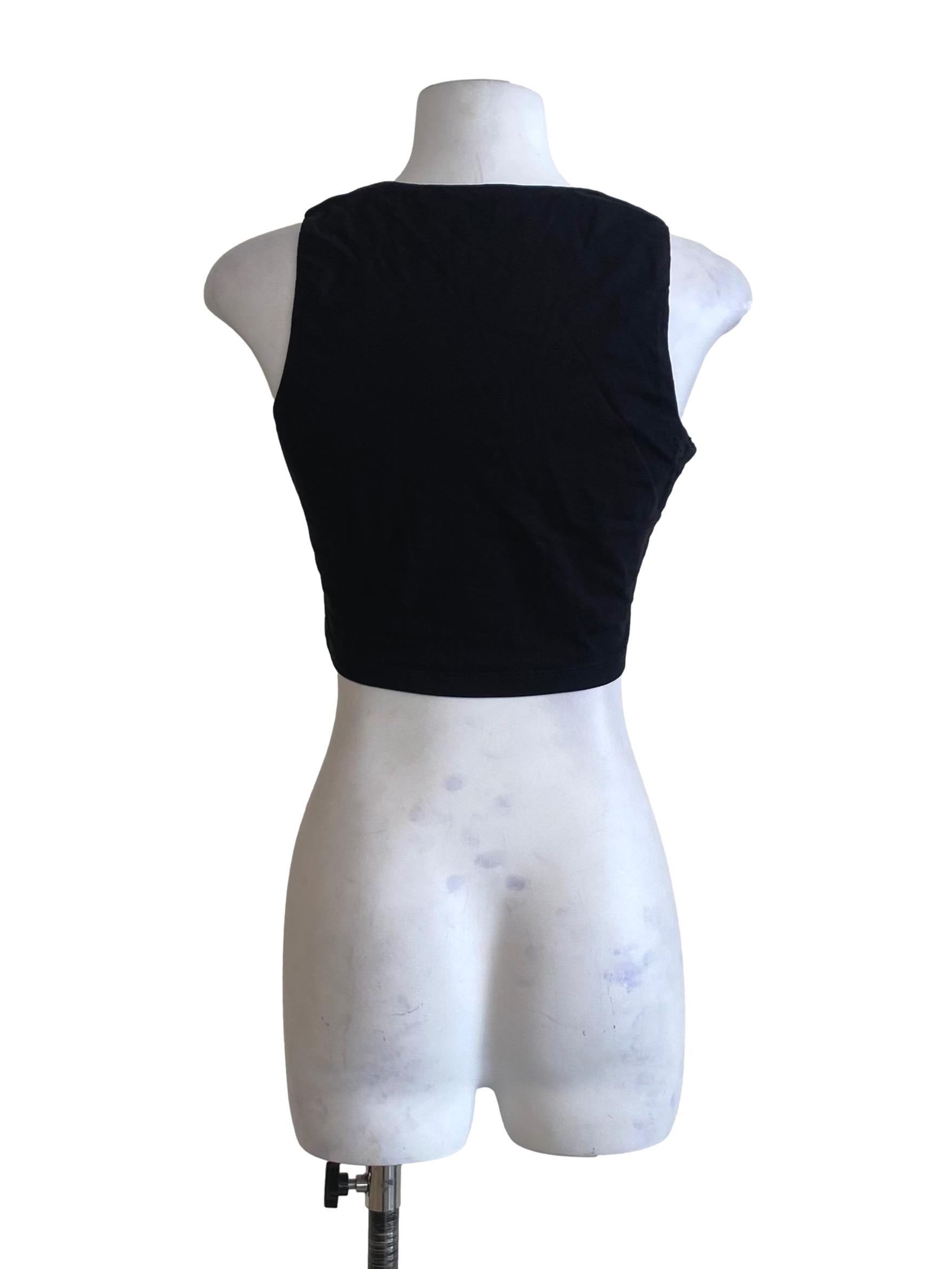 Sable Black Jewel Crop Top