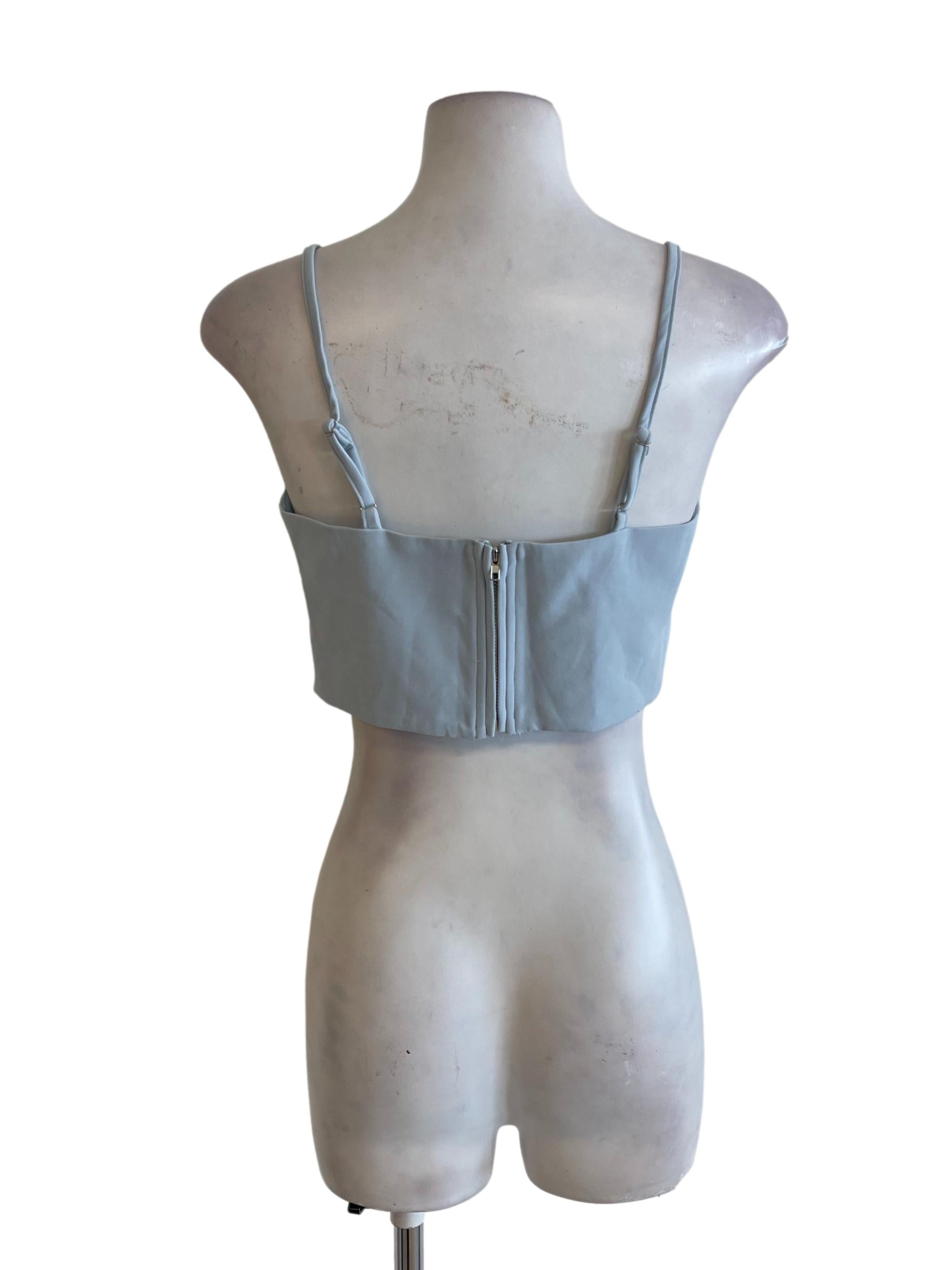 Soft Blue Spaghetti Strap Crop Top
