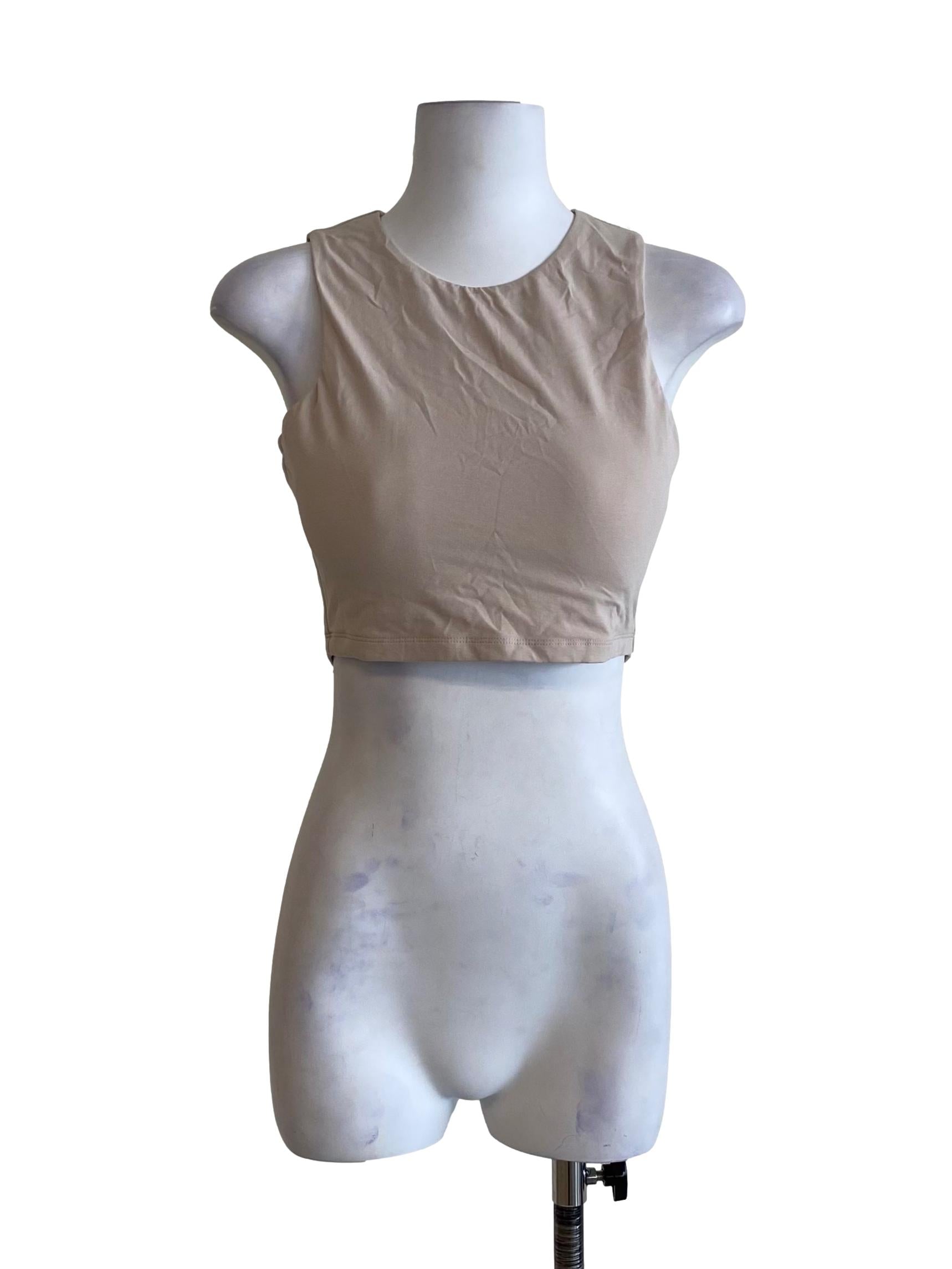 Light Beige Jewel Crop Top